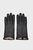 Женские черные кожаные перчатки LEATHER GLOVES