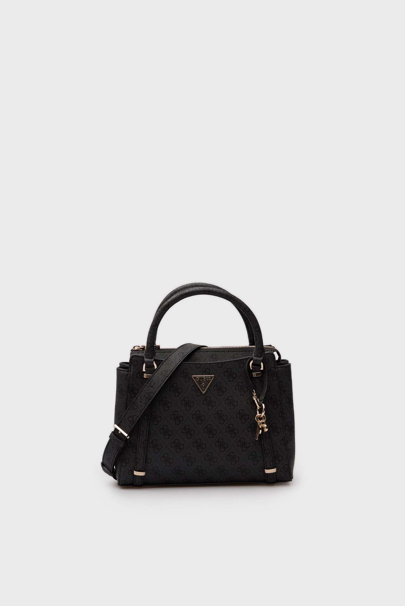 Женская черная сумка с узором ECO ERICA 2 COMP SATCHEL Черный ONESIZE Guess HWESG951006 Женская черная сумка с узором ECO ERICA 2 COMP SATCHEL Черный ONESIZE Guess HWESG951006