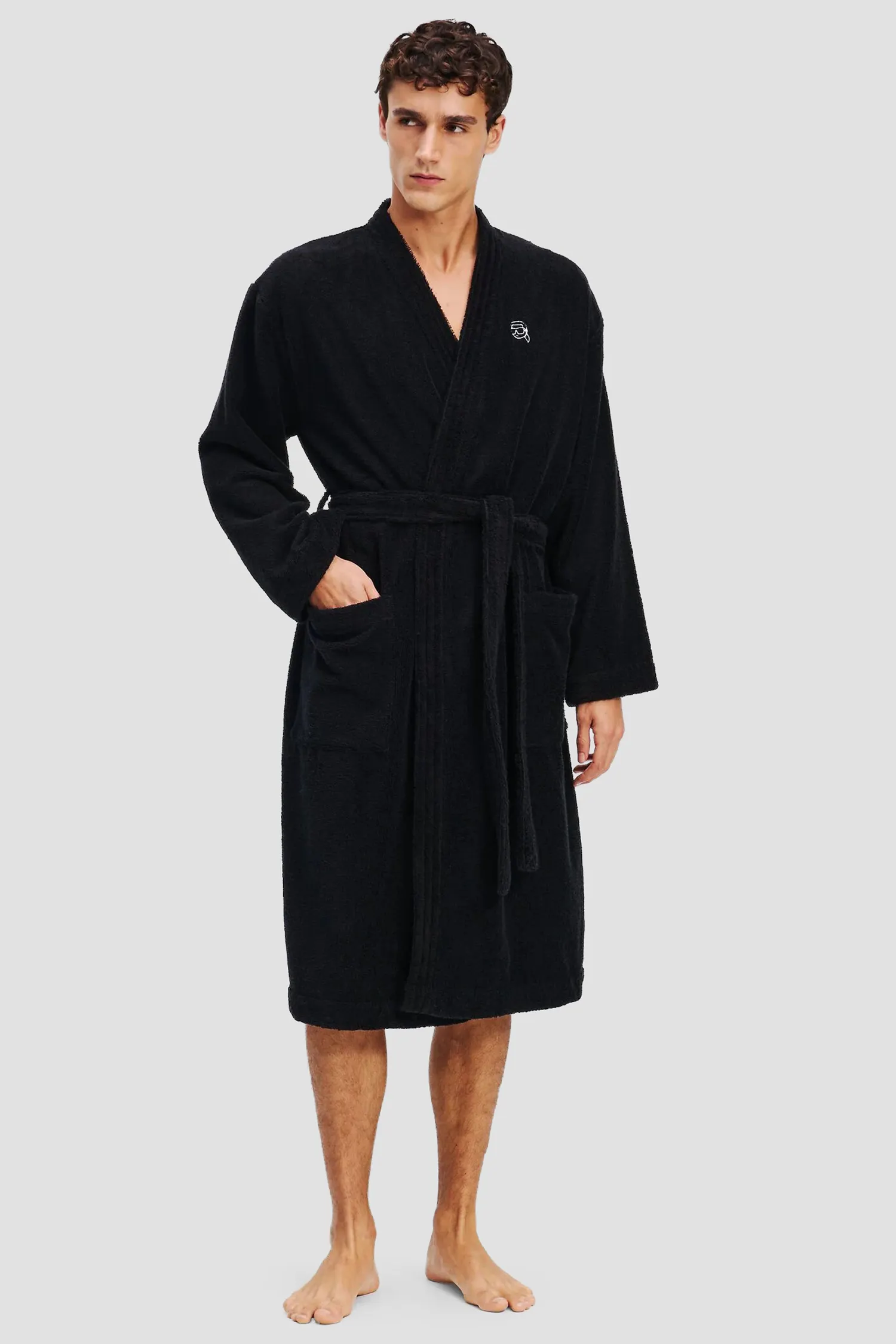 Мужской черный халат 2