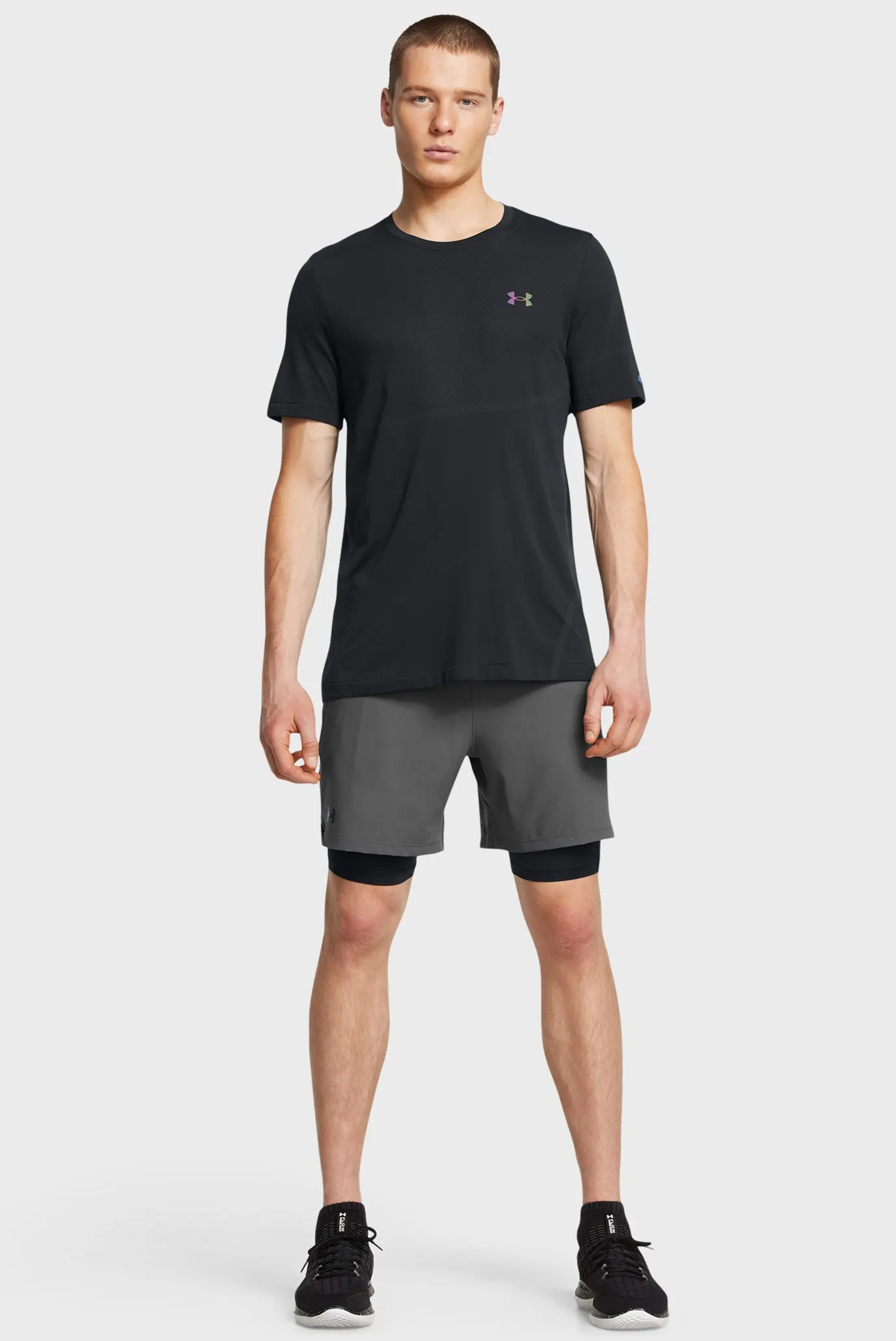 Чоловічі сірі шорти UA Vanish Woven 2in1 Sts 3