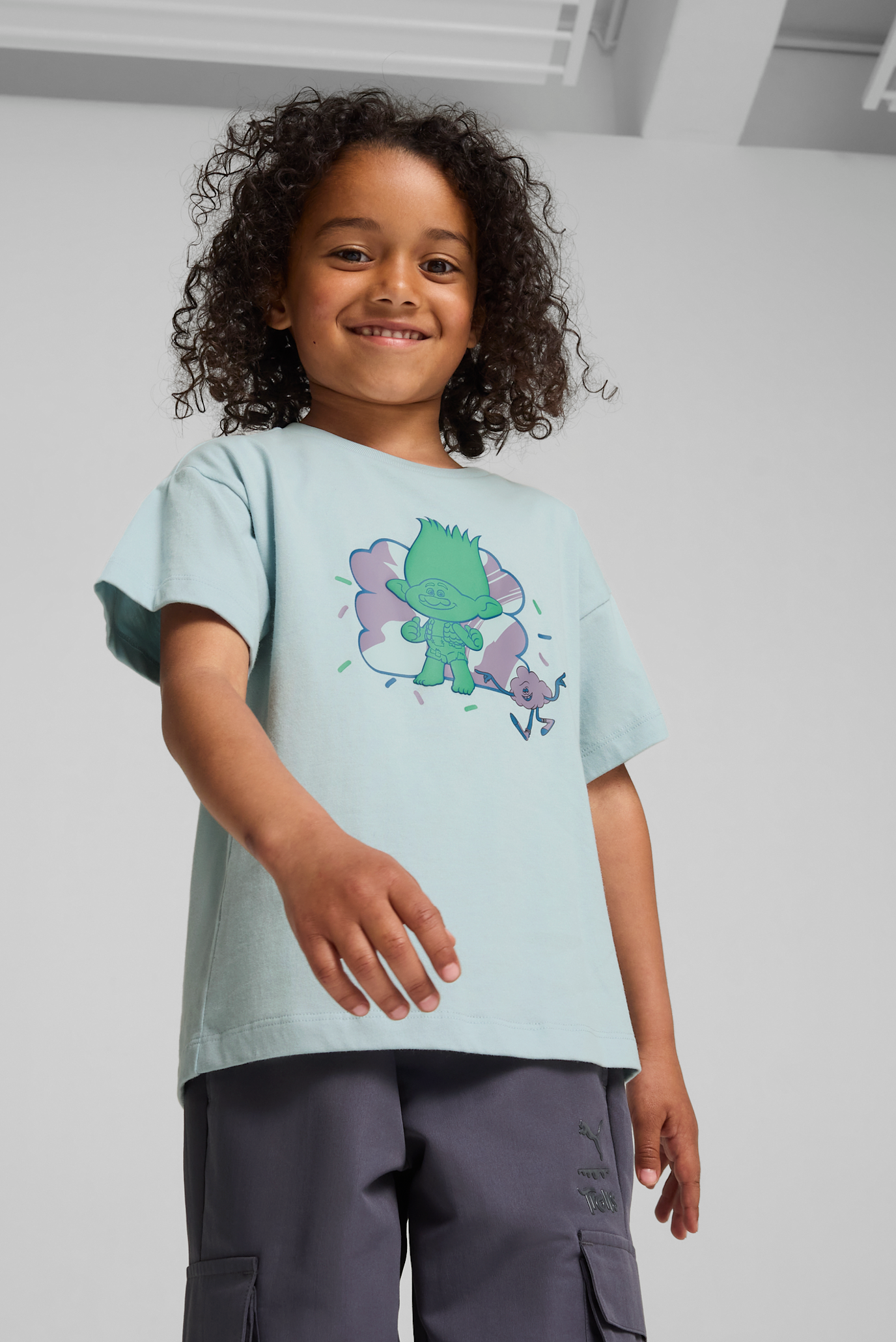 Детская мятная футболка PUMA x TROLLS Graphic Tee Kids 1