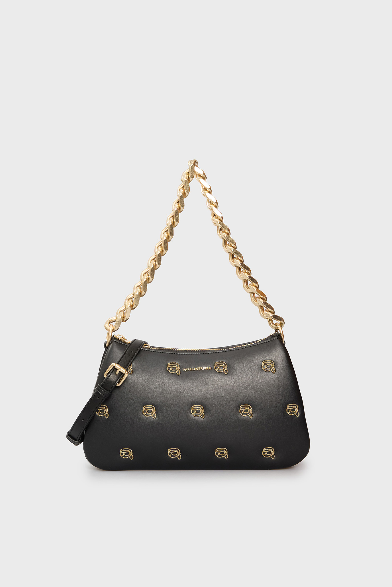 Женская черная сумка с узором IKONIK 2.0 SEASONAL SHB AOP Черный ONESIZE Karl Lagerfeld 246W3034 Женская черная сумка с узором IKONIK 2.0 SEASONAL SHB AOP Черный ONESIZE Karl Lagerfeld 246W3034