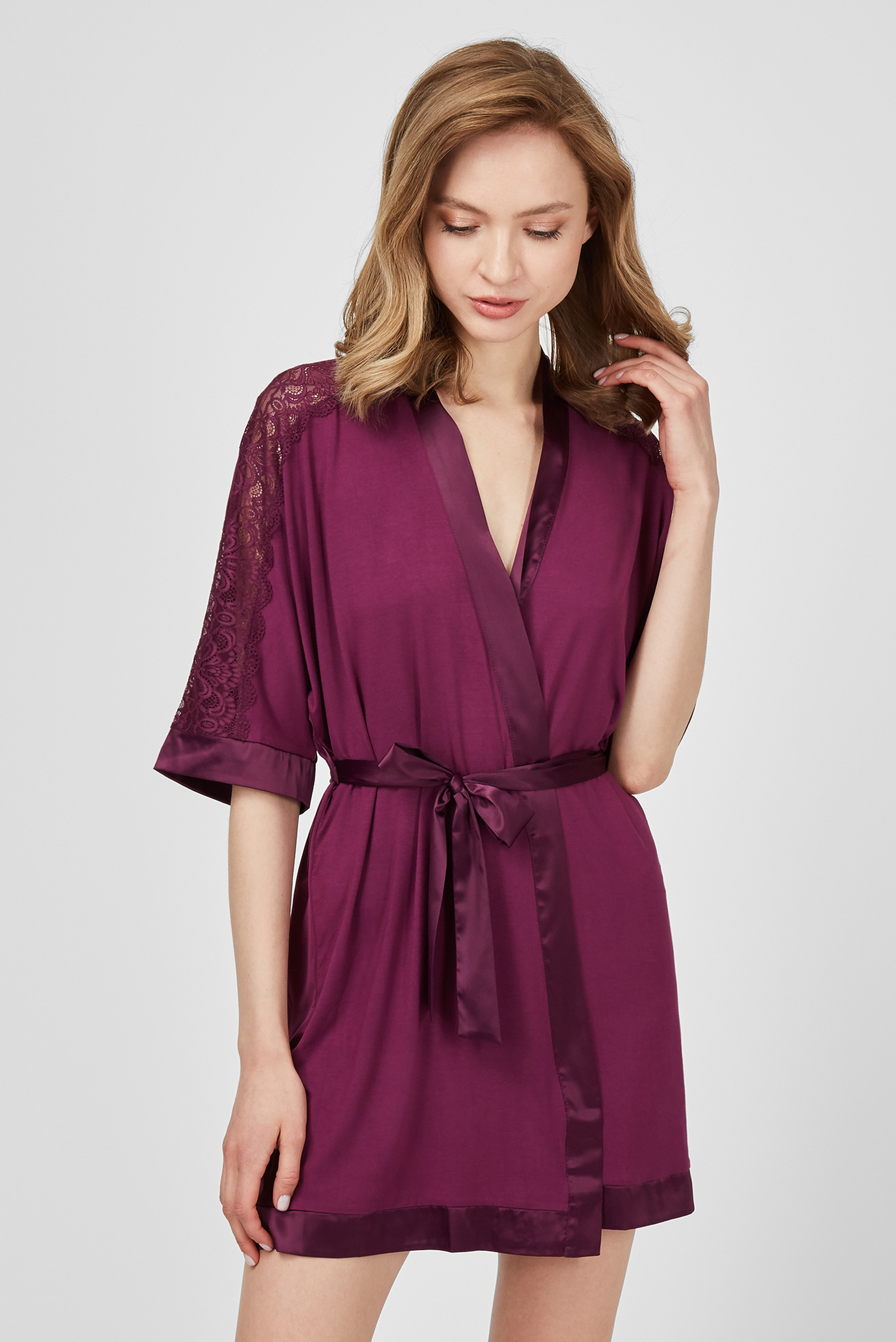 Жіночий фіолетовий халат 1