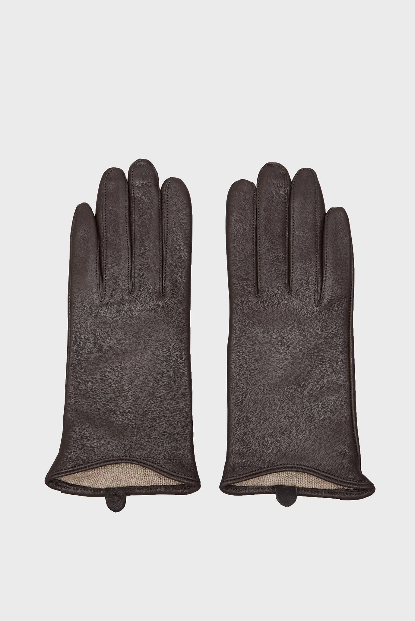 Женские коричневые кожаные перчатки LEATHER GLOVES 1