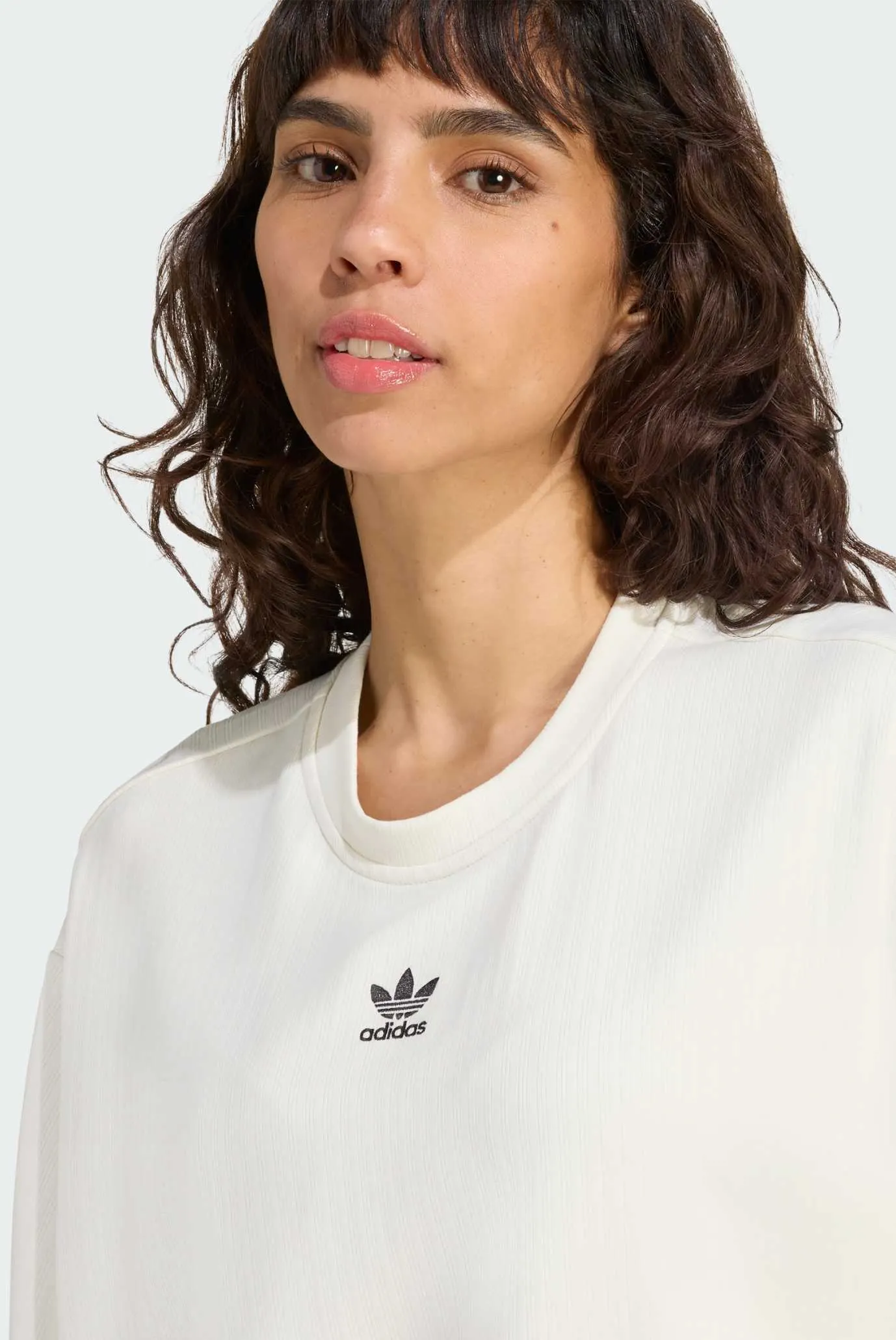 Жіночий білий лонгслів Essentials Winterized Wide Rib 4