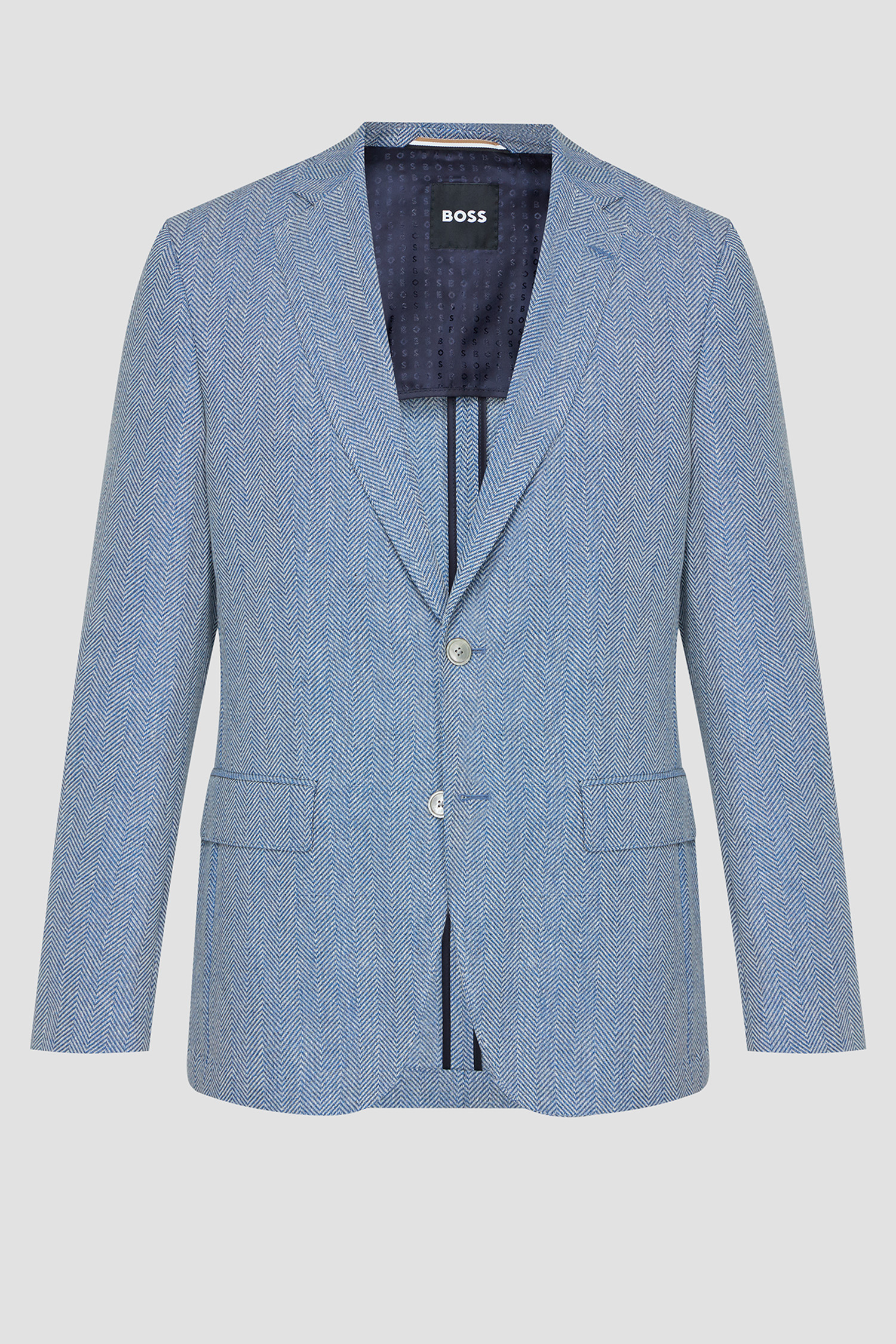 Мужской голубой пиджак с узором 1