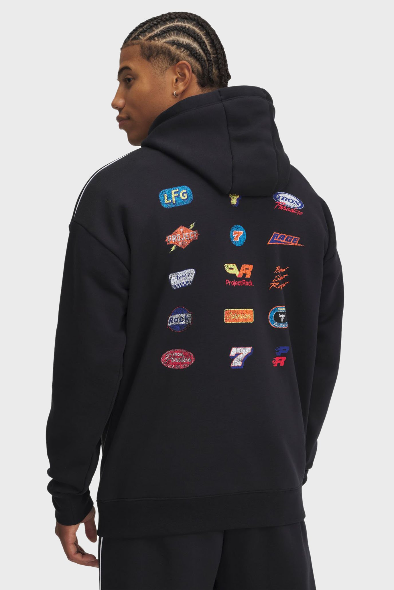 Мужское черное худи Pjt Rck Icon Fleece Hdy Черный S Under Armour 1389916-001 Мужское черное худи Pjt Rck Icon Fleece Hdy Черный S Under Armour 1389916-001