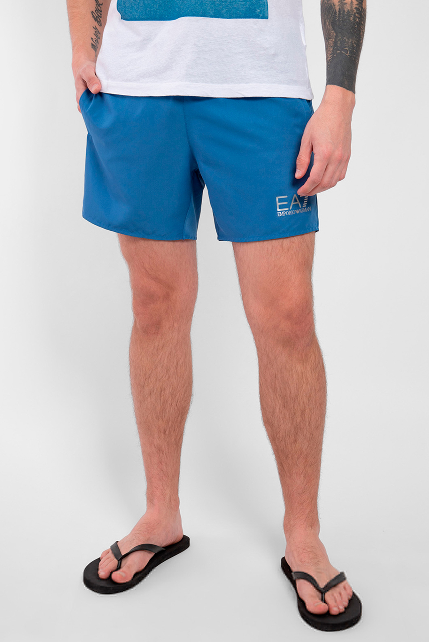 Мужские голубые плавательные шорты 1