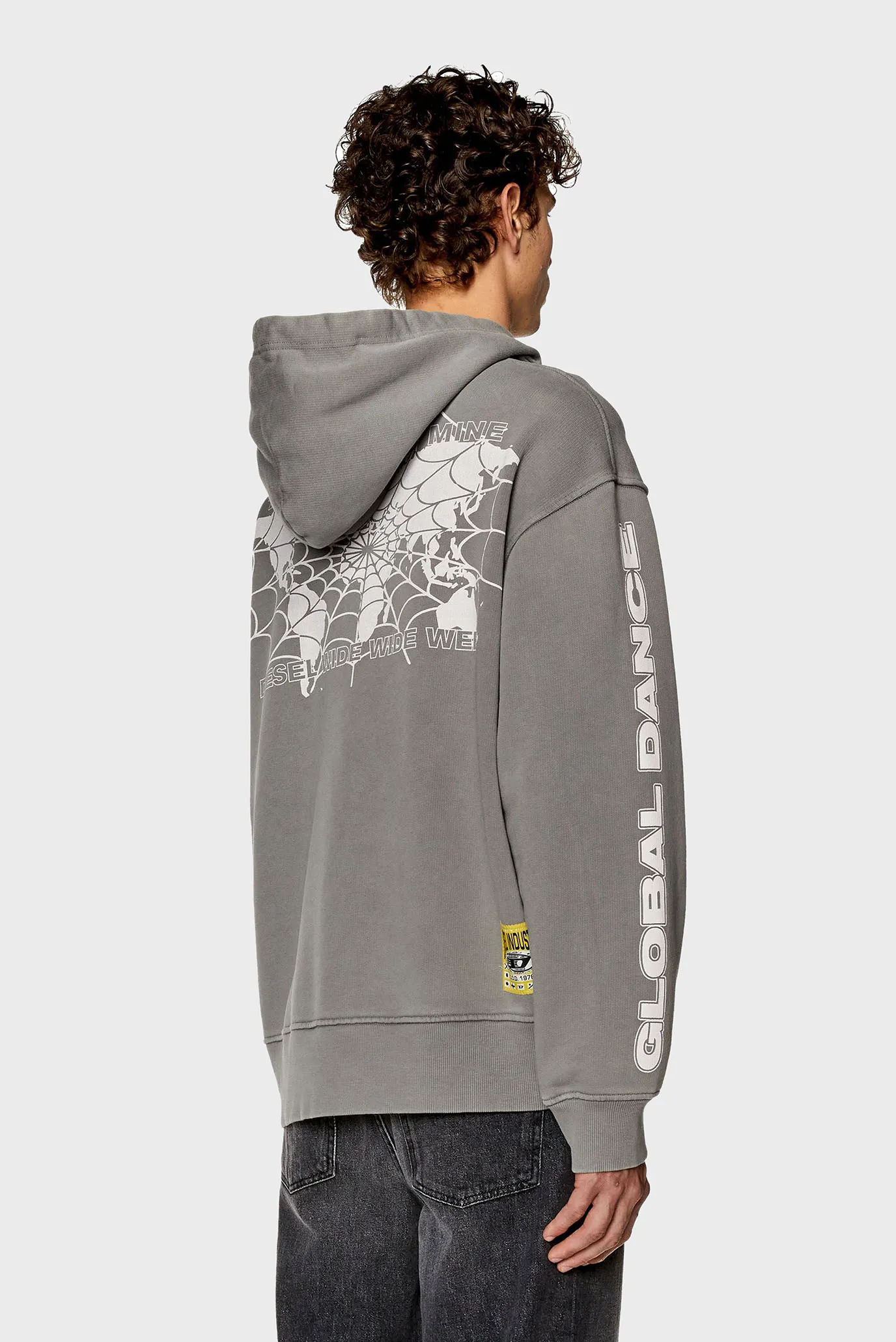 Мужское серое худи S-MACS-HOOD-L1 SWEAT-SHIRT Diesel A11074