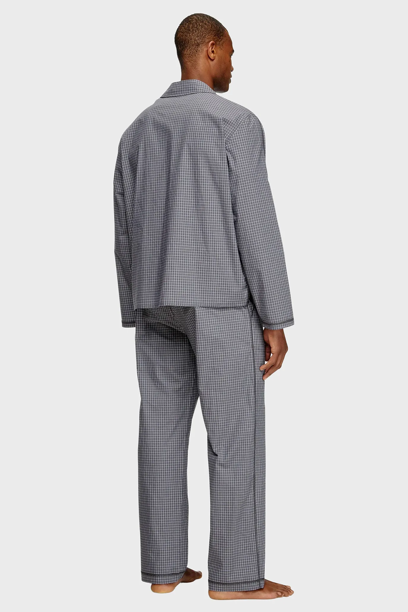 Чоловіча сіра картата піжама (сорочка, брюки) SET-PAUL-D-CORE 2