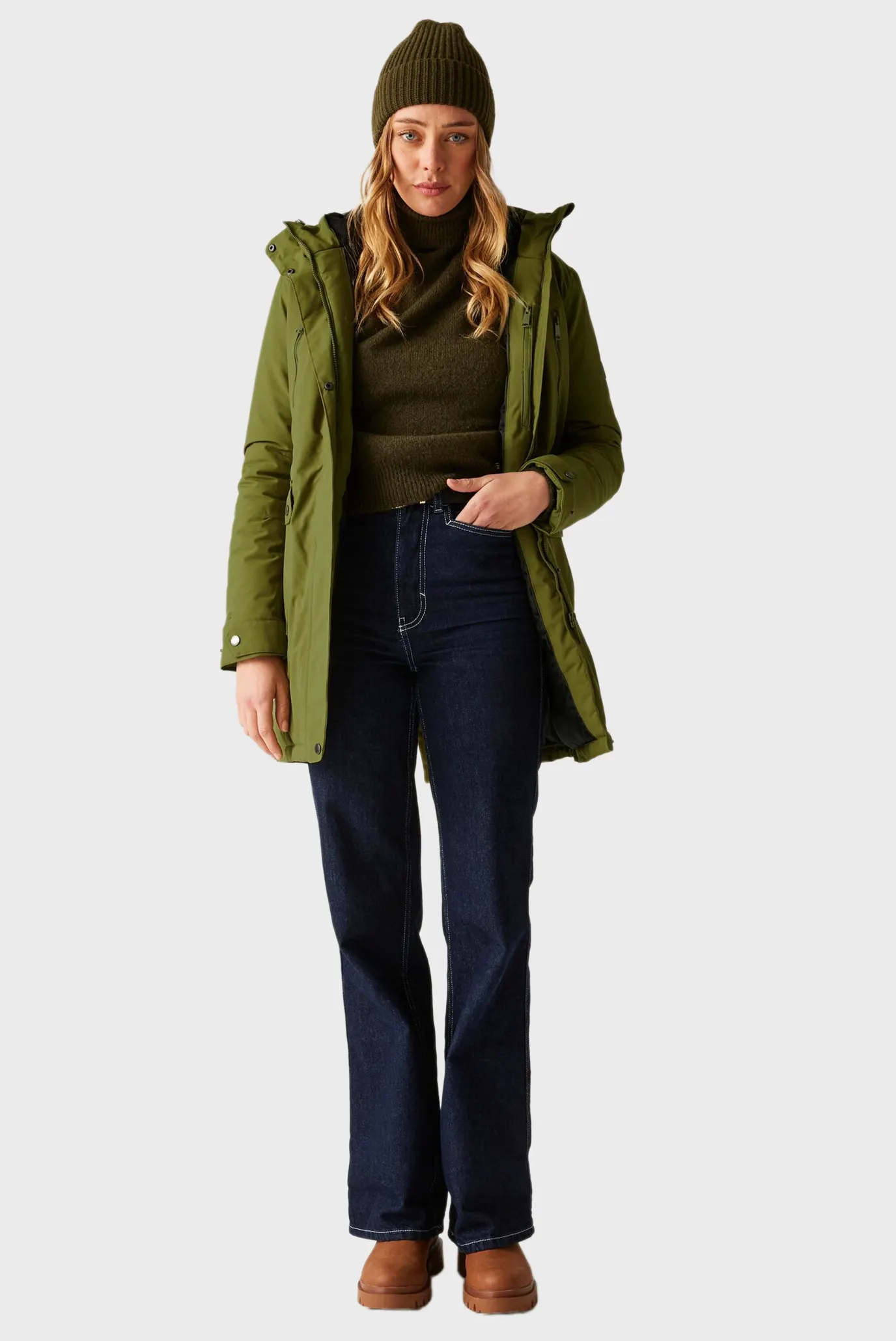 Жіноча зелена парка 2