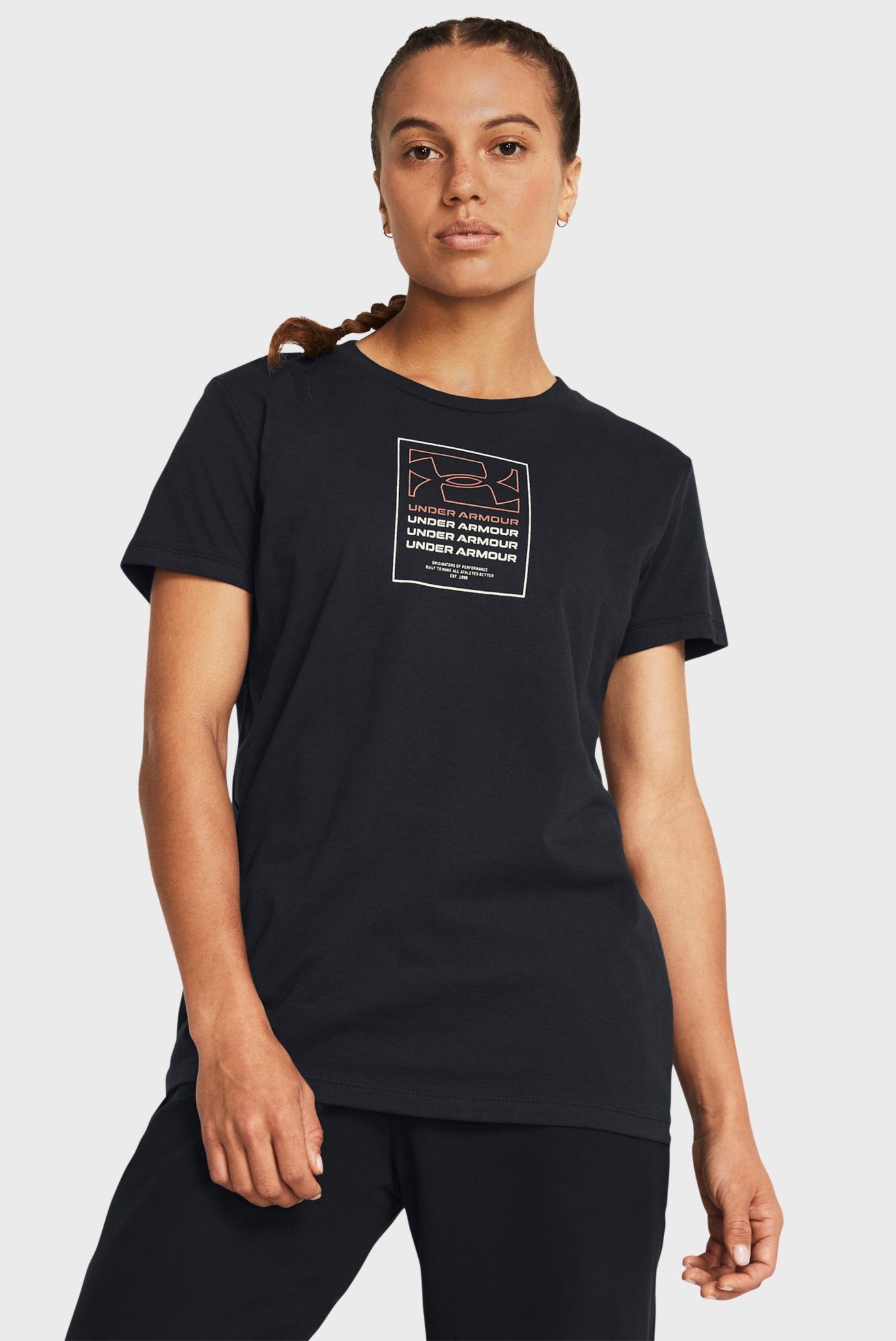 Женская черная футболка UA BOX WDMK ORIGINATORS SS 1