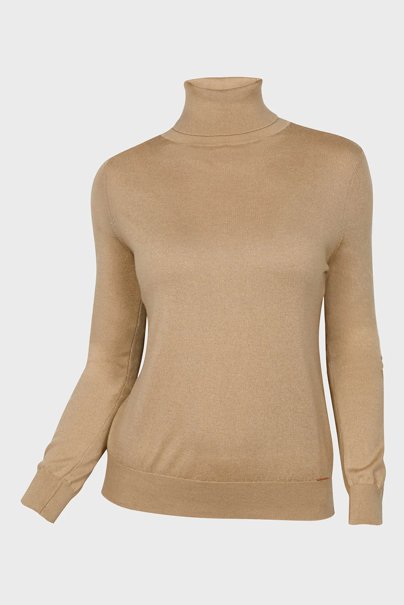 Женский бежевый шелковый гольф 6