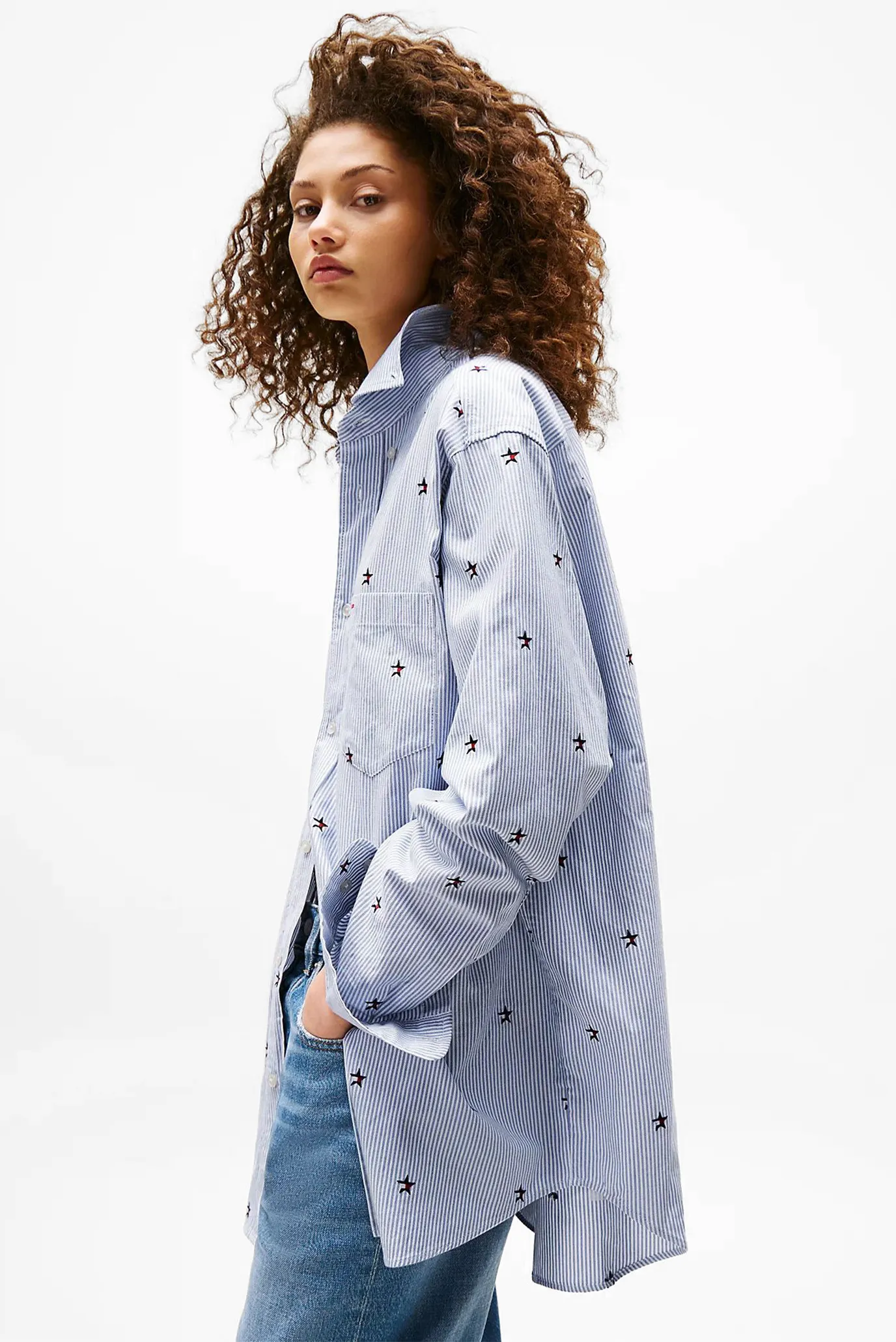 Женская рубашка в полоску TOMMY GIRL 3