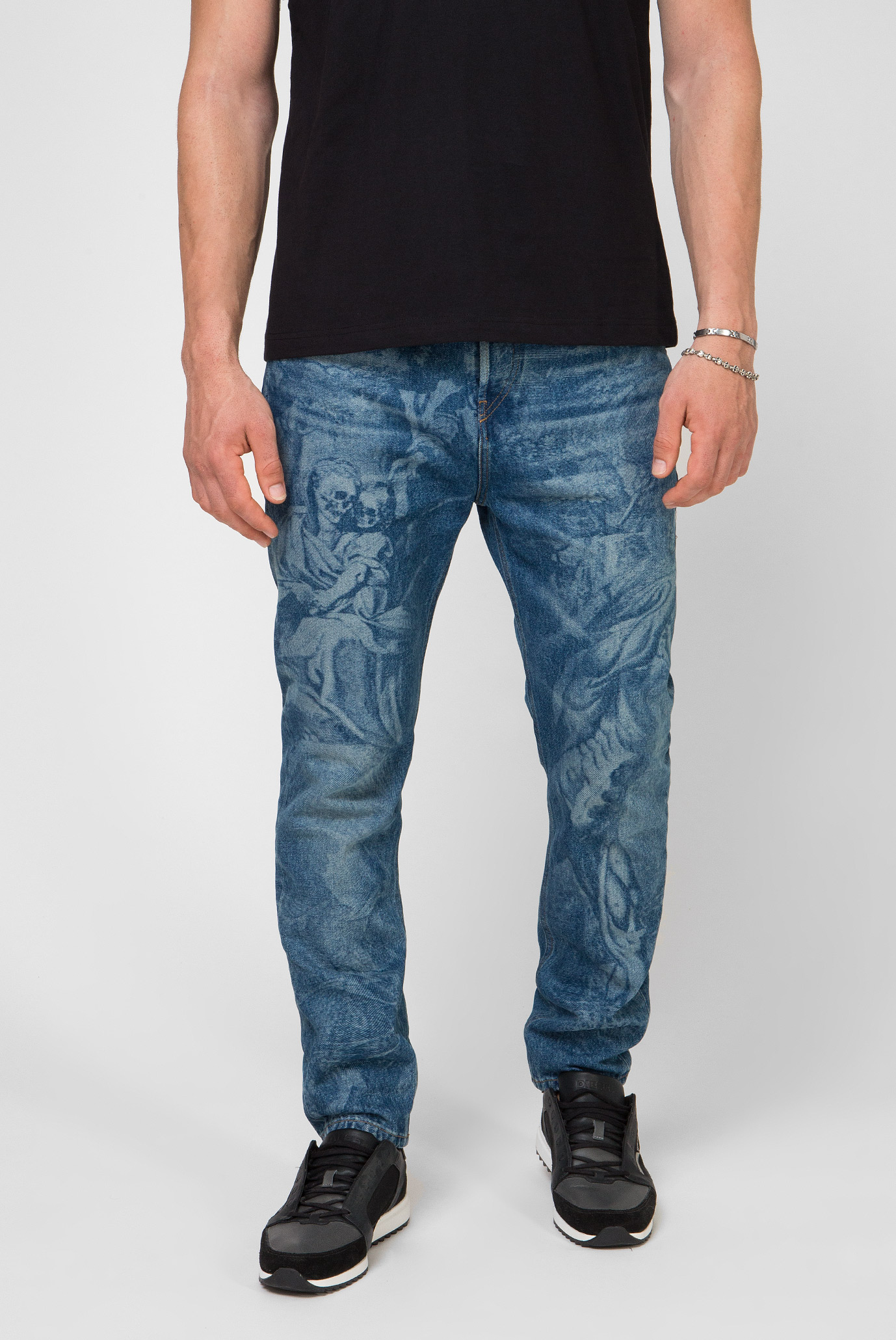 Мужские синие джинсы с узором D-VIDER-SP4 1