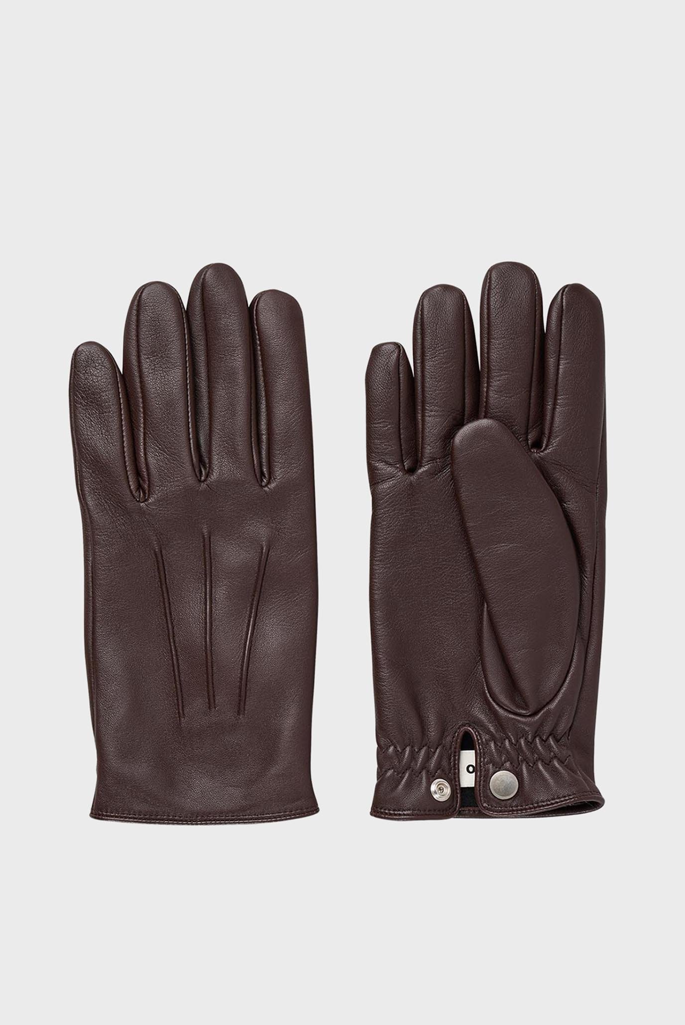 Мужские темно-коричневые кожаные перчатки Коричневый 1 Sandro SHABO00946_Black Brown Мужские темно-коричневые кожаные перчатки Коричневый 1 Sandro SHABO00946_Black Brown