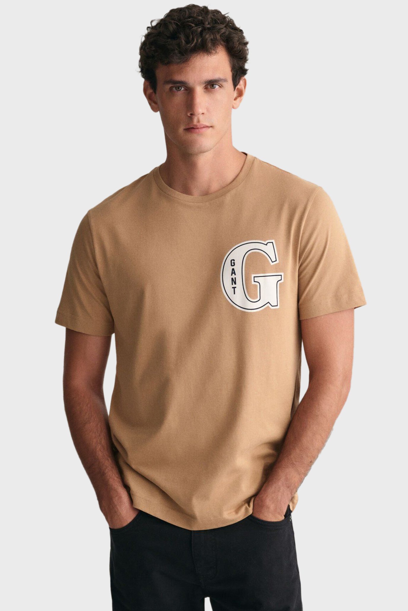 Мужская бежевая футболка G GRAPHIC T-SHIRT 1