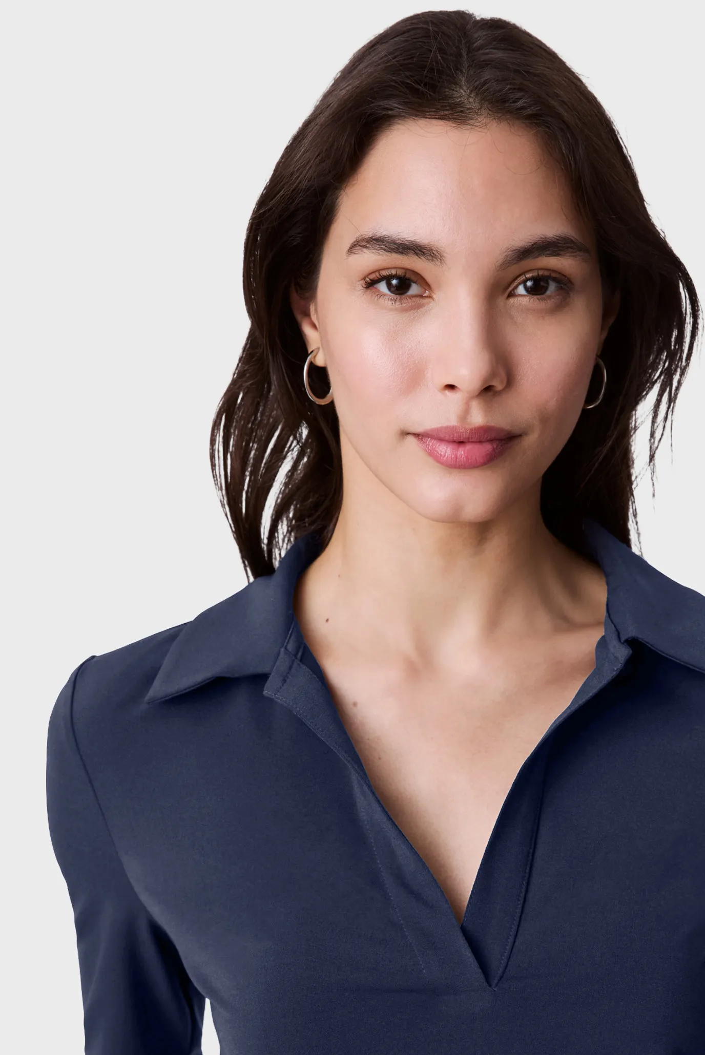 Жіноче темно-синє поло CREPE JERSEY 5