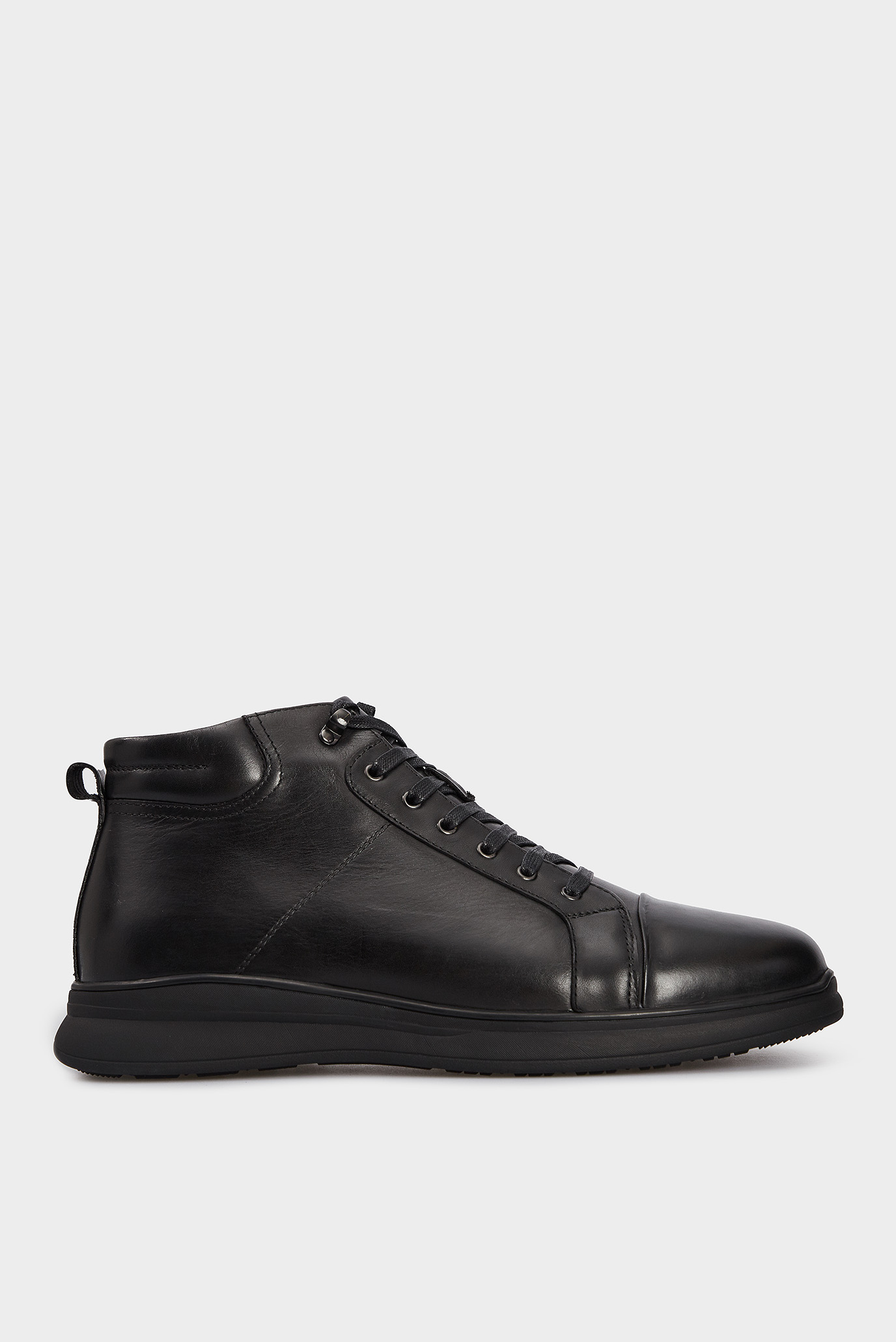Мужские черные кожаные ботинки 1