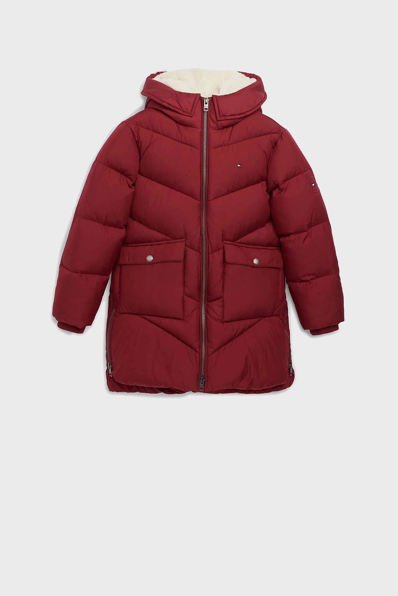 Детская бордовая куртка CHEVRON TEDDY LINED PUFFER 1