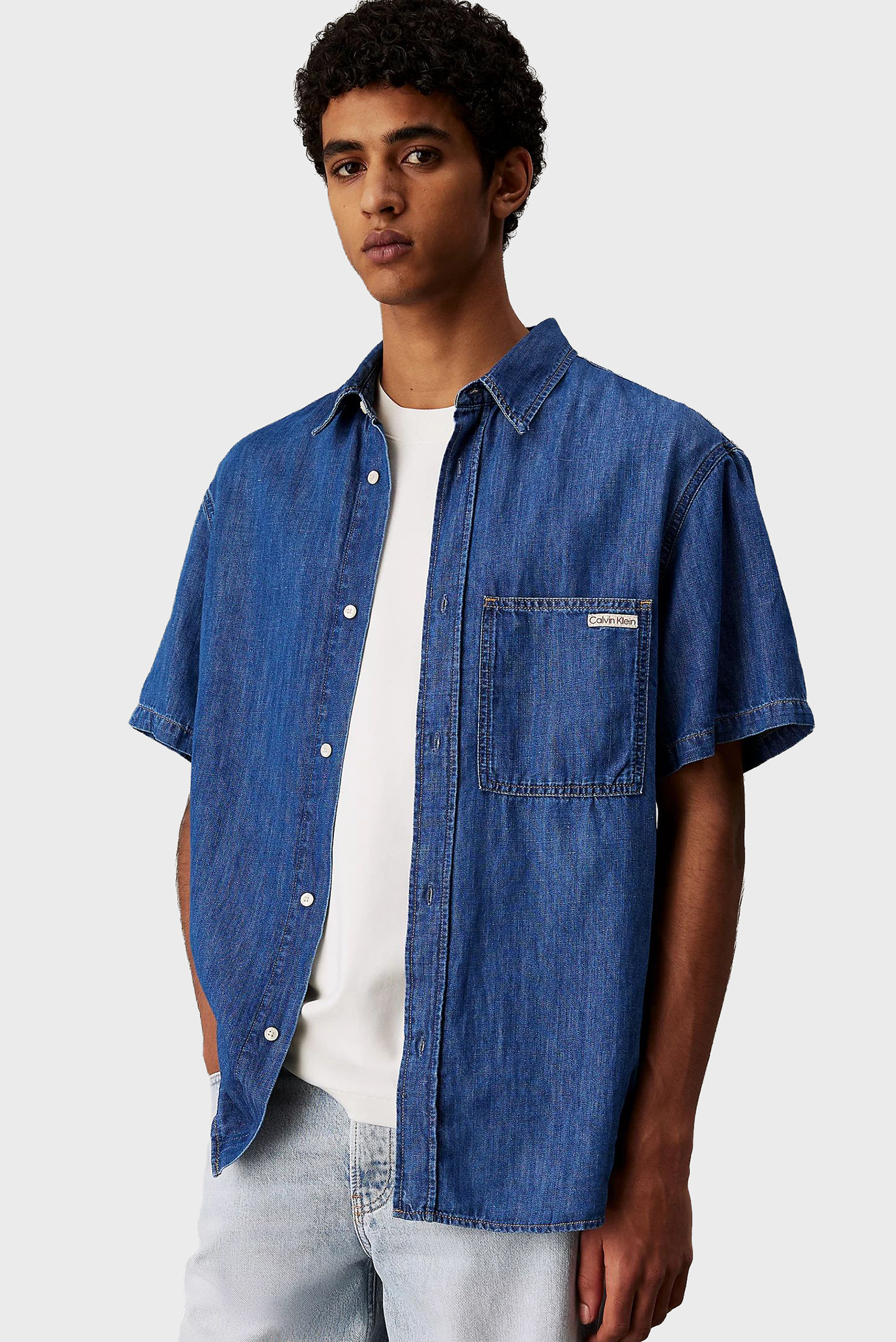 Мужская синяя джинсовая рубашка REGULAR Синий M Calvin Klein Jeans J30J327178 Мужская синяя джинсовая рубашка REGULAR Синий M Calvin Klein Jeans J30J327178