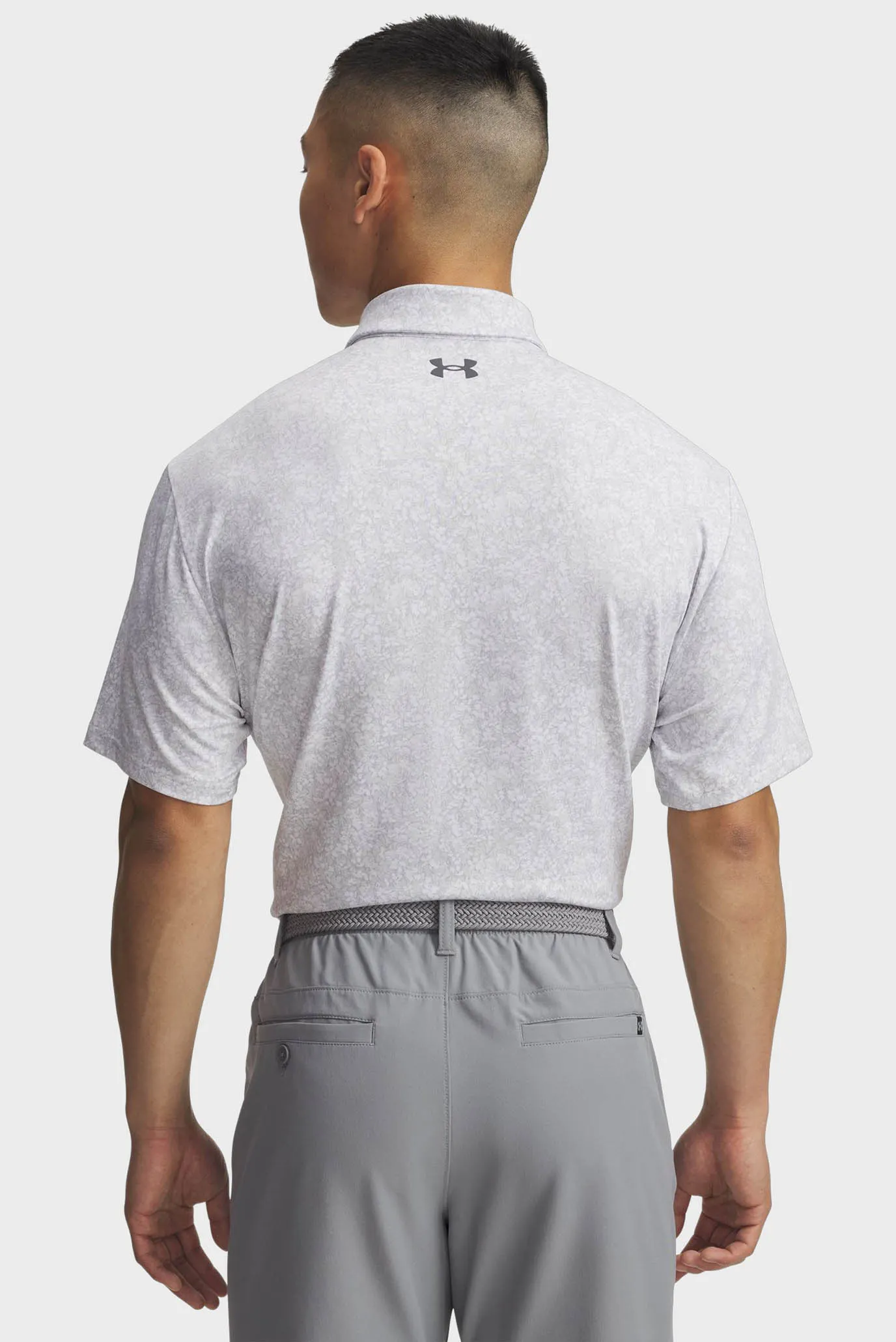 Чоловіче світло-сіре поло з візерунком UA Playoff 3.0 Printed Polo 2