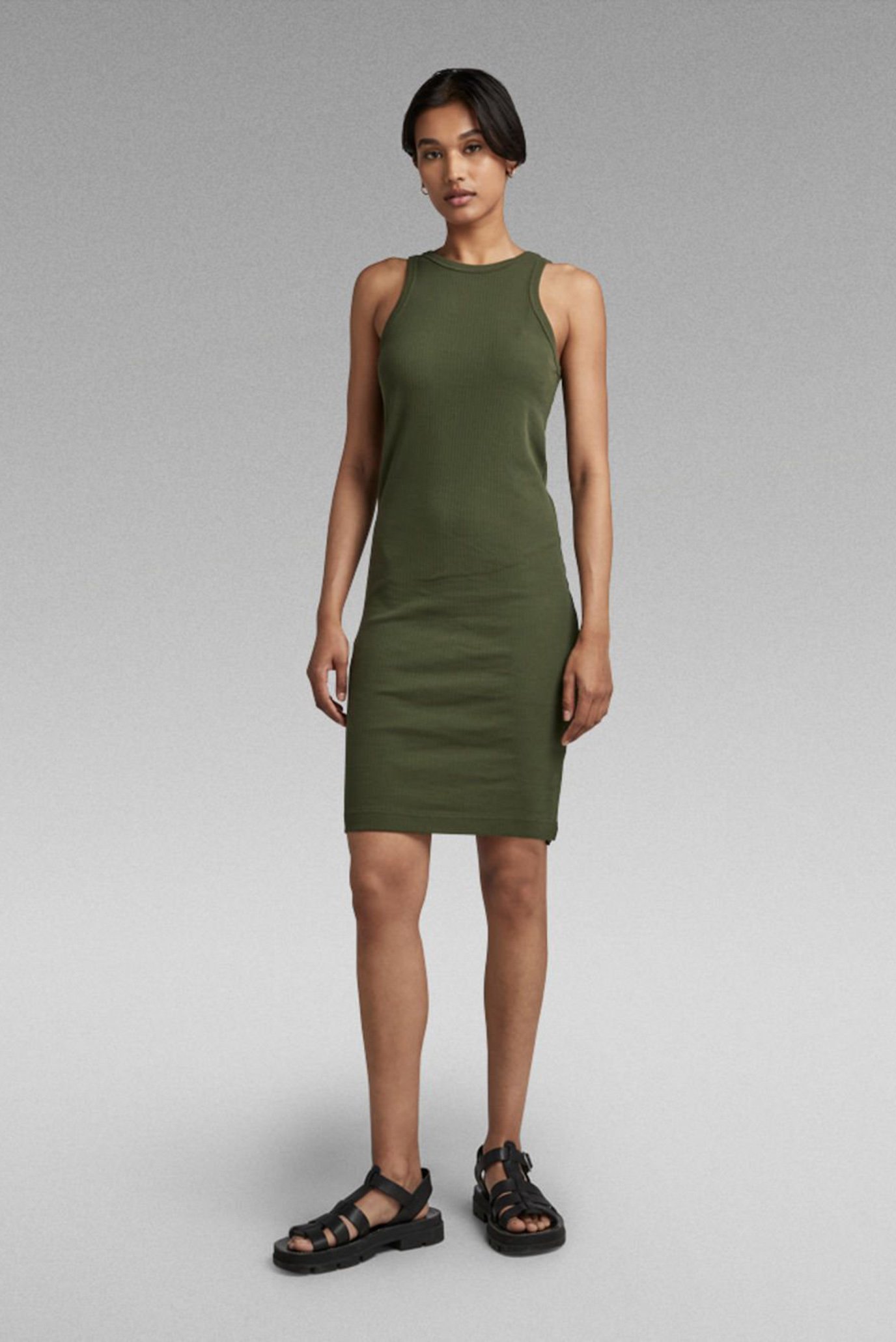 Женское зеленое платье Tank dress slim 1