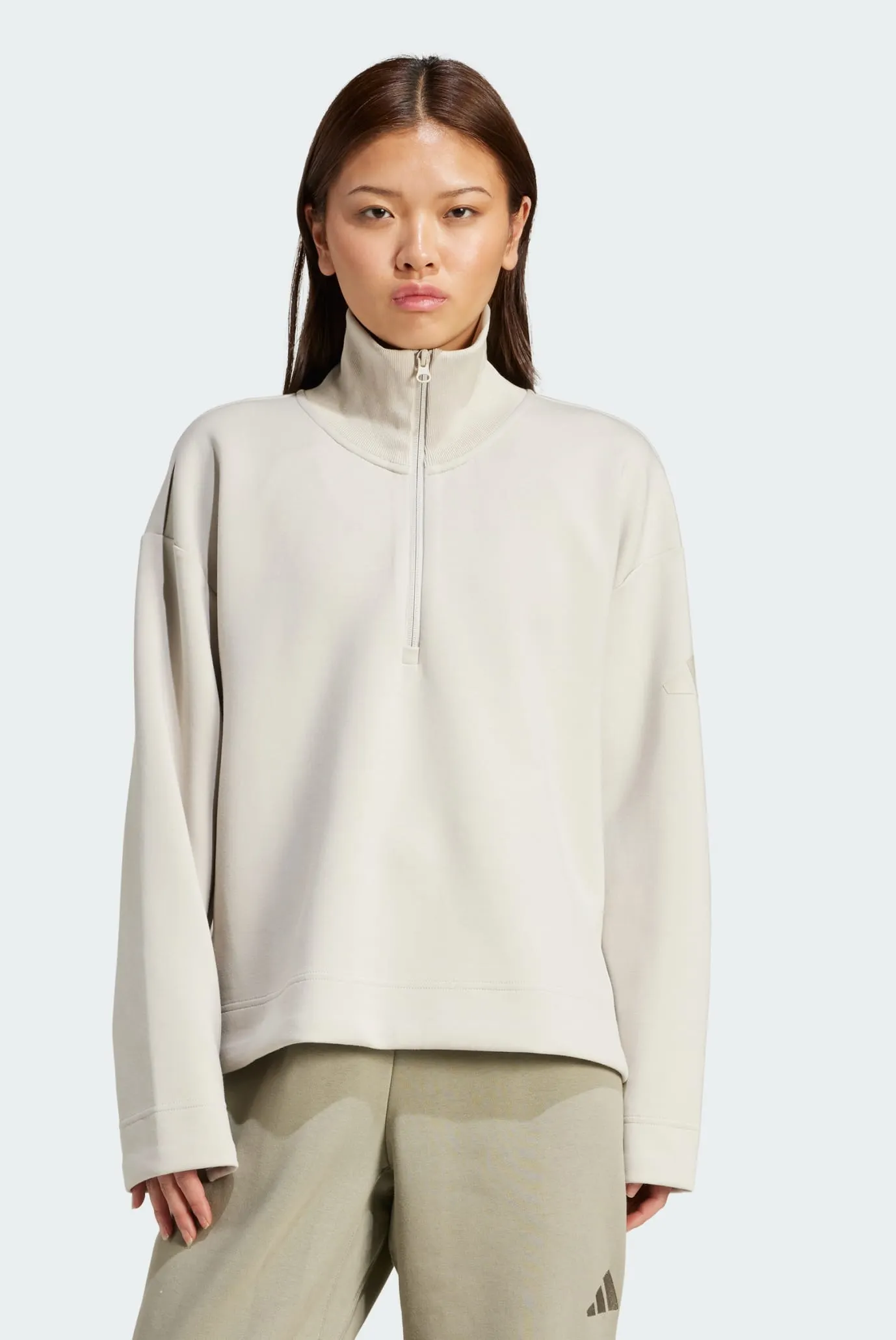 Женская бежевая спортивная кофта ALL SZN Soft Lux Quarter-Zip