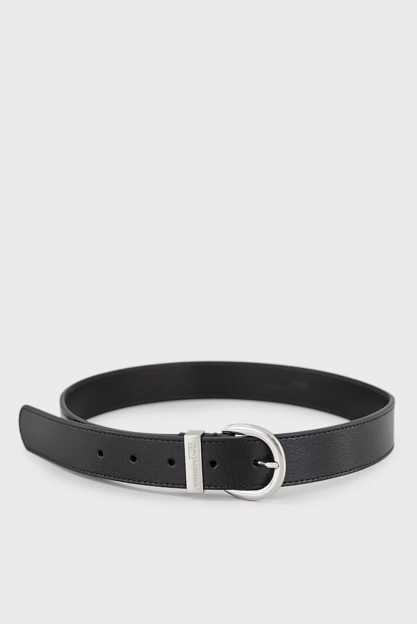 Жіночий чорний шкіряний ремінь round buckle 2