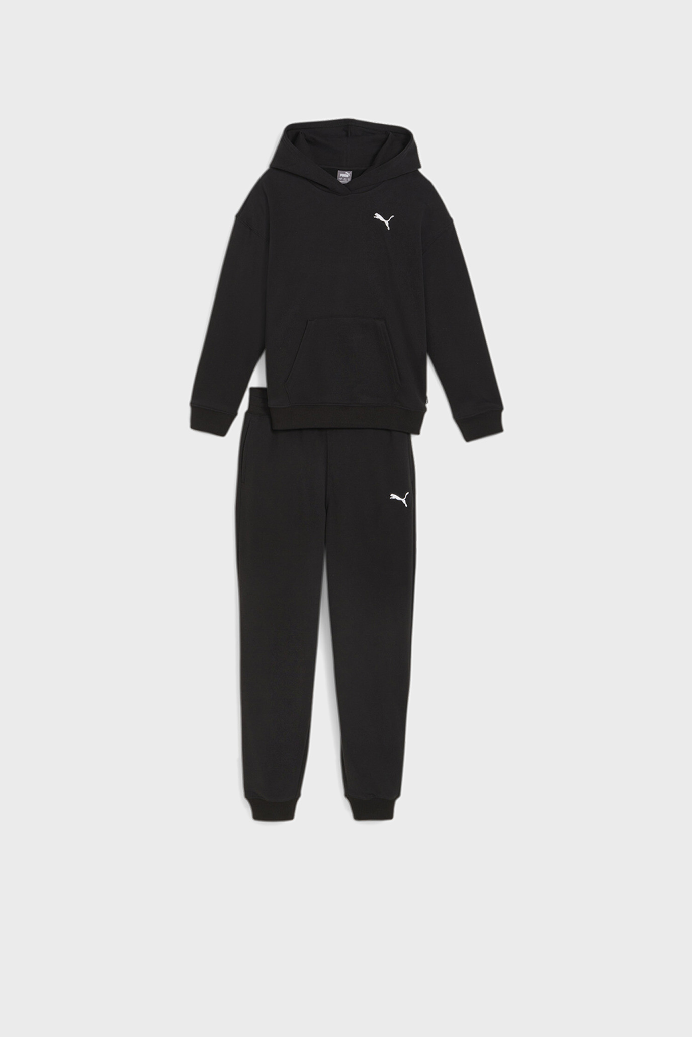 Детский черный спортивный костюм (худи, брюки) Girls' Loungewear Suit 1