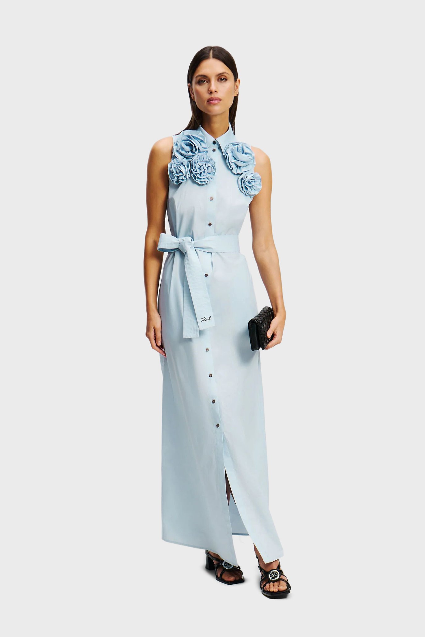 Женское голубое платье FLOWER SHIRT DRESS Голубой 40 Karl Lagerfeld A2W13004 Женское голубое платье FLOWER SHIRT DRESS Голубой 40 Karl Lagerfeld A2W13004