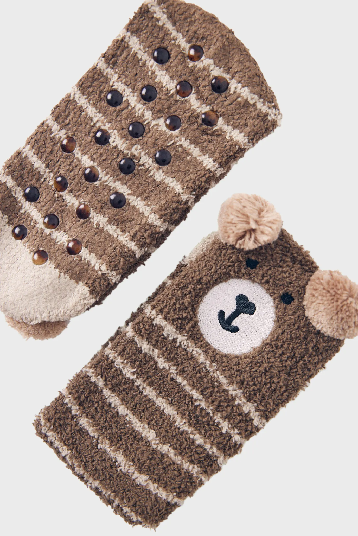 Жіночі коричневі шкарпетки у смужку 2