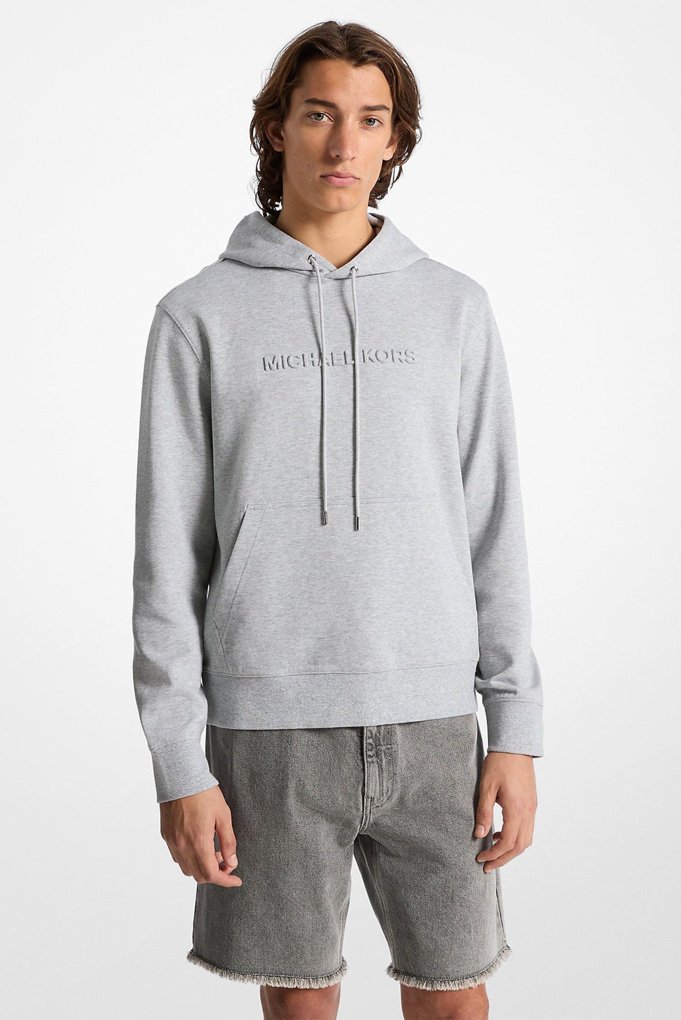 Мужское серое худи EMBOSSED LOGO HOODIE Серый XL Michael Kors CR552G25MF Мужское серое худи EMBOSSED LOGO HOODIE Серый XL Michael Kors CR552G25MF