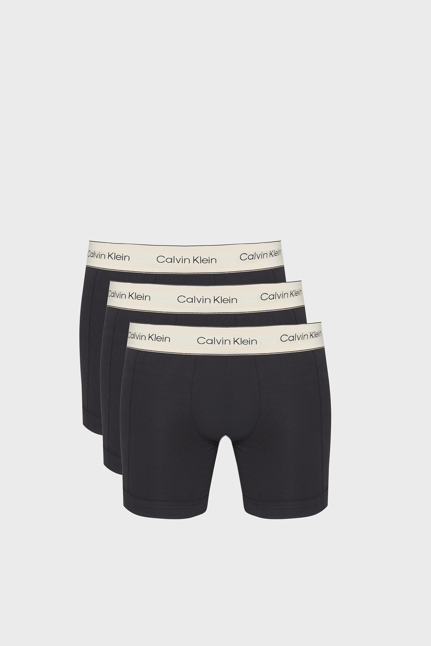 Мужские черные боксеры (3 шт) BOXER BRIEF Черный S Calvin Klein LV00NB4447