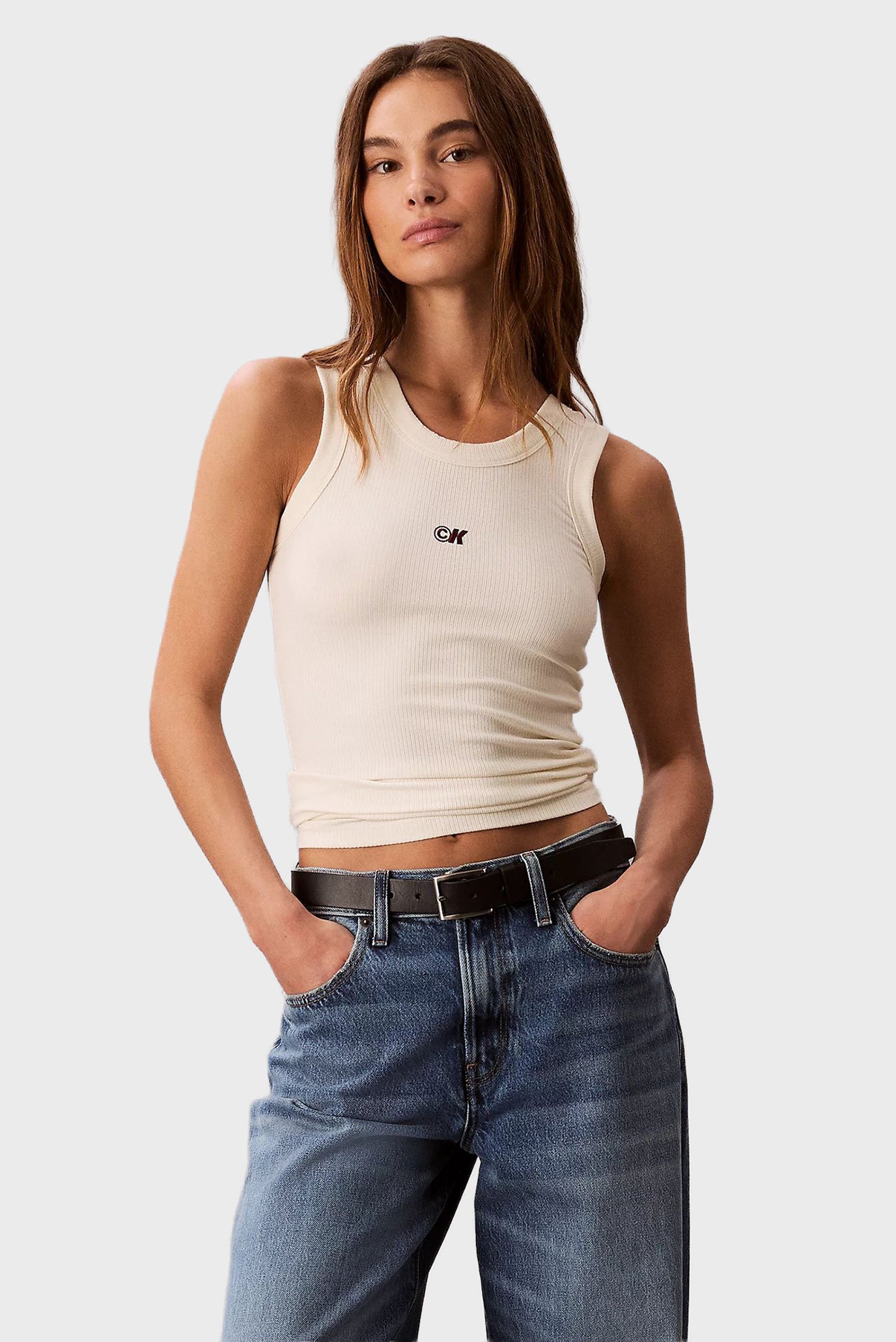 Женская белая майка A-Modal Белый M Calvin Klein Jeans LV044C900G Женская белая майка A-Modal Белый M Calvin Klein Jeans LV044C900G