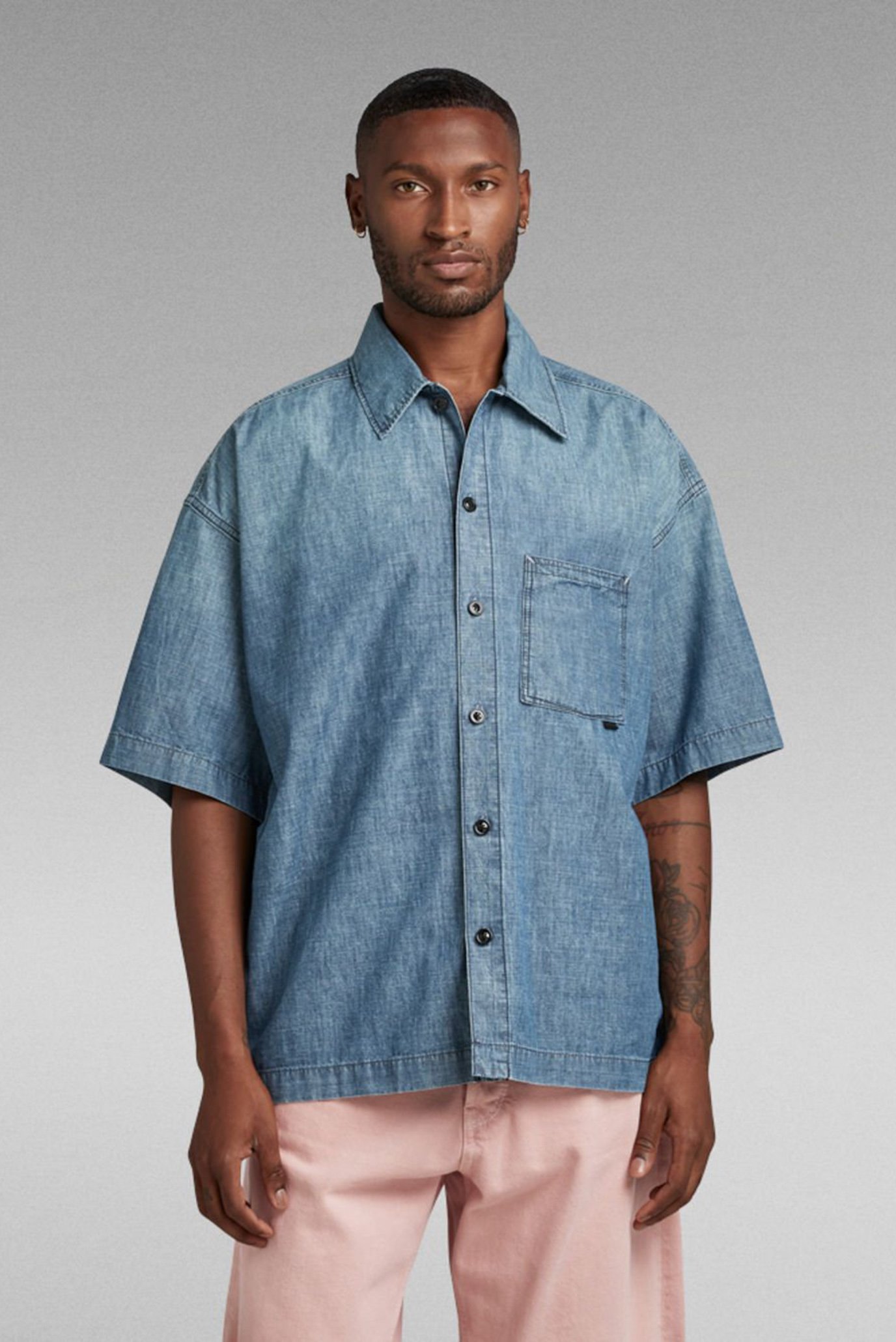 Мужская синяя джинсовая рубашка Boxy Fit 1