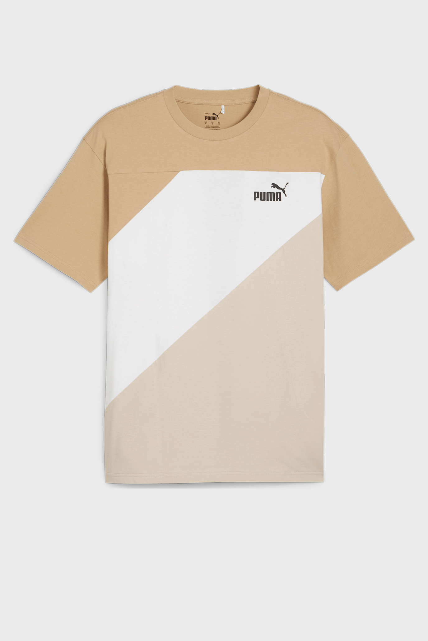 Мужская бежевая футболка PUMA POWER Colorblock Men's Tee 1