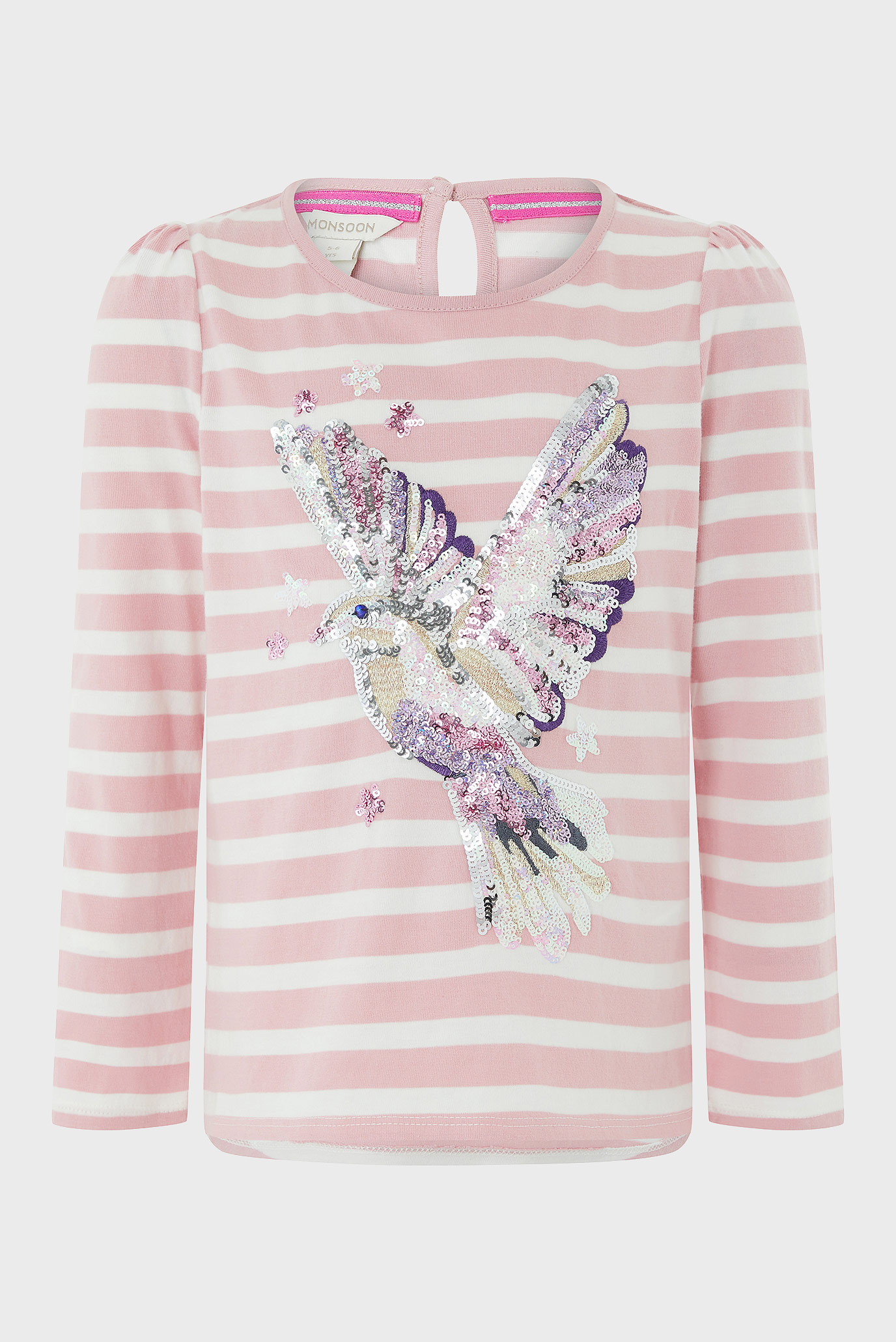 Дитячий рожевий лонгслів Bryony Bird T-Shirt 1