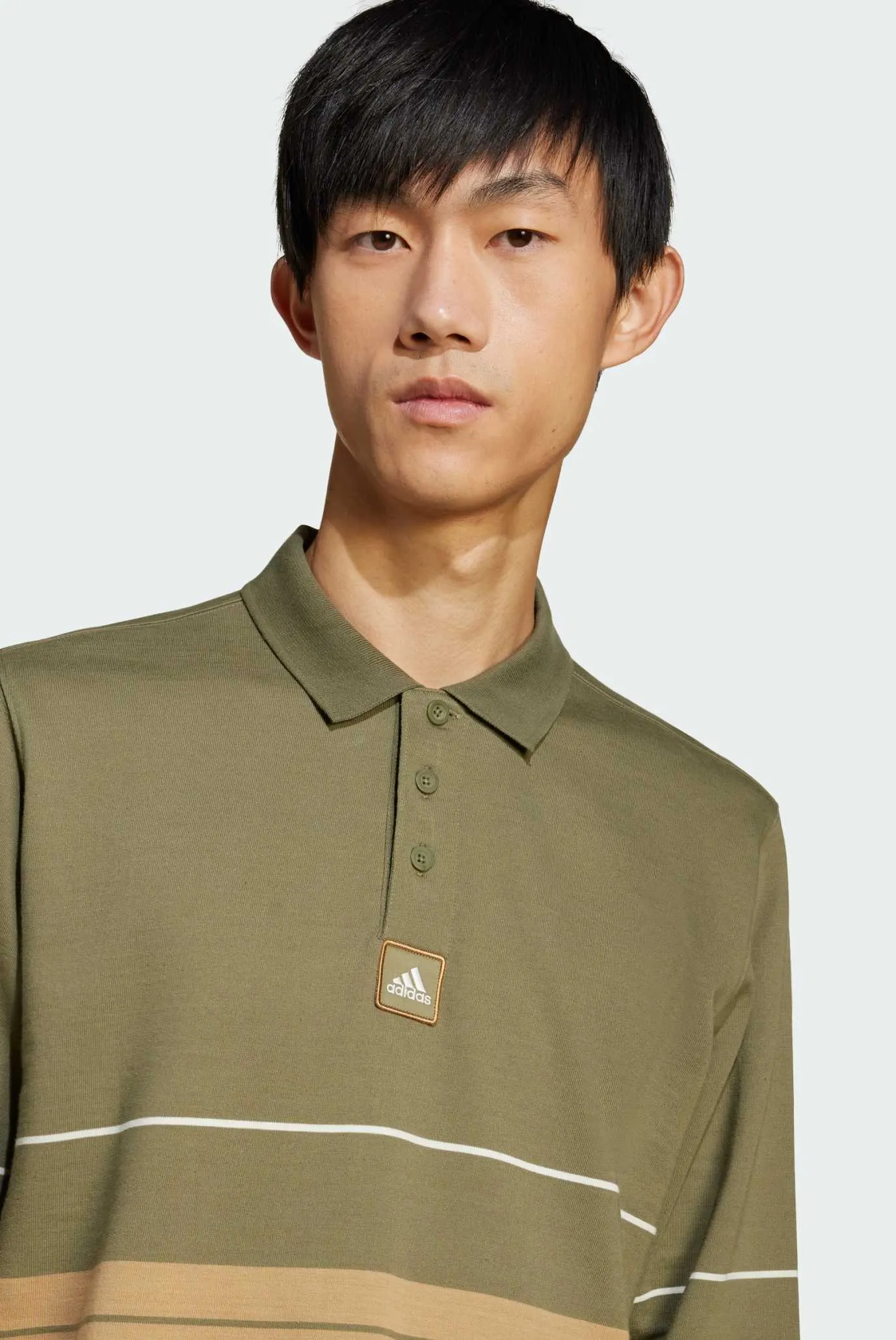 Мужское оливковое поло в полоску Striped Polo 4