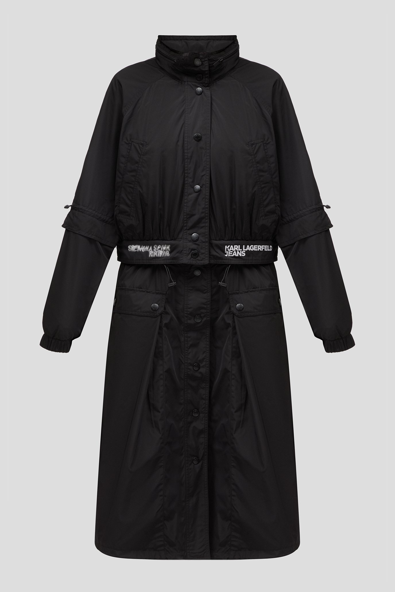 Женский черный плащ 2в1 KLJ TRANSFORMABLE COAT 1