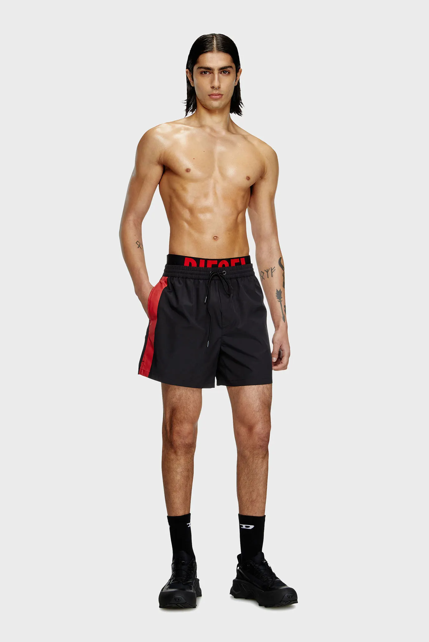 Чоловічі чорні плавальні шорти 2