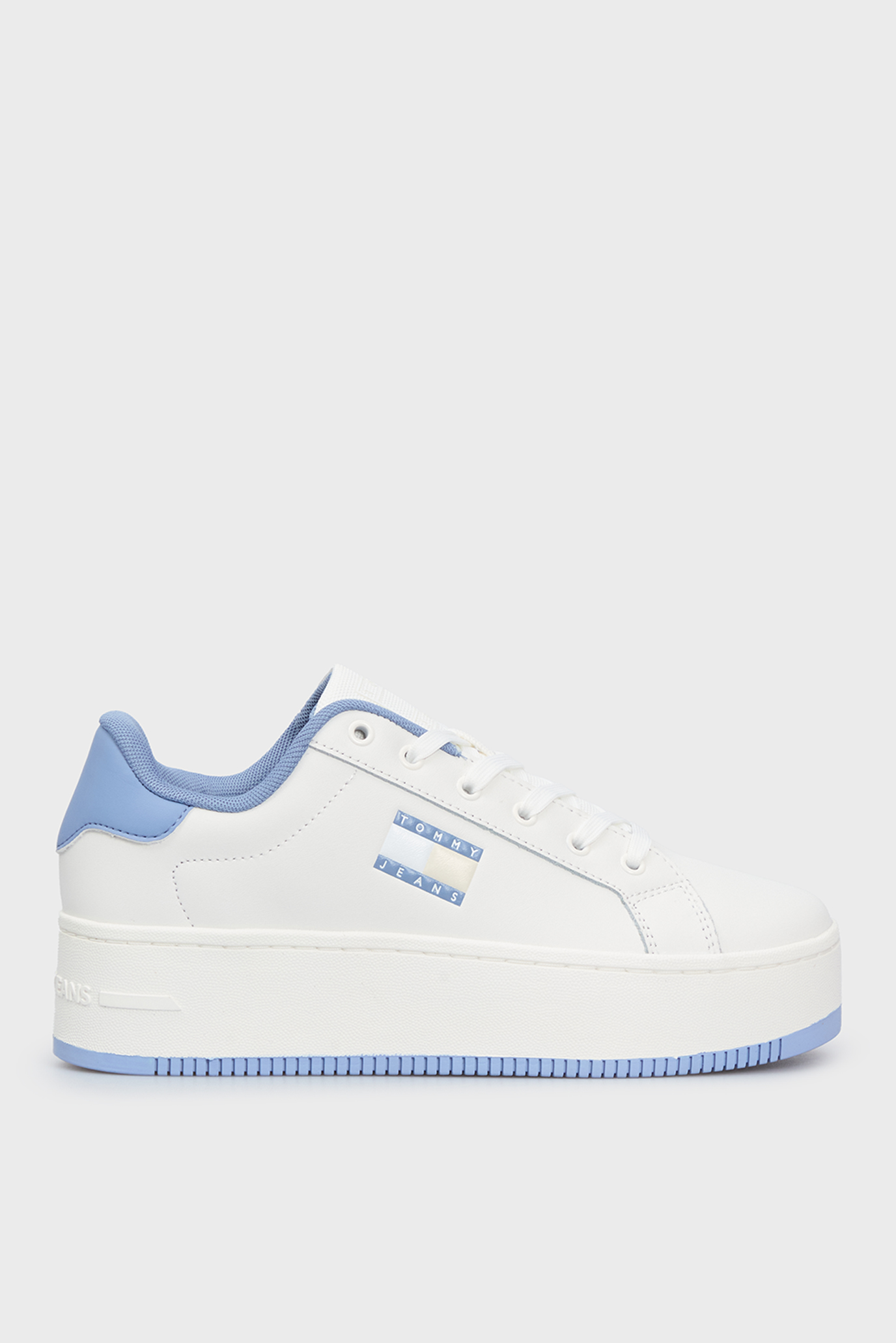 Женские белые кожаные сникерсы TJW FLATFORM ESS 1