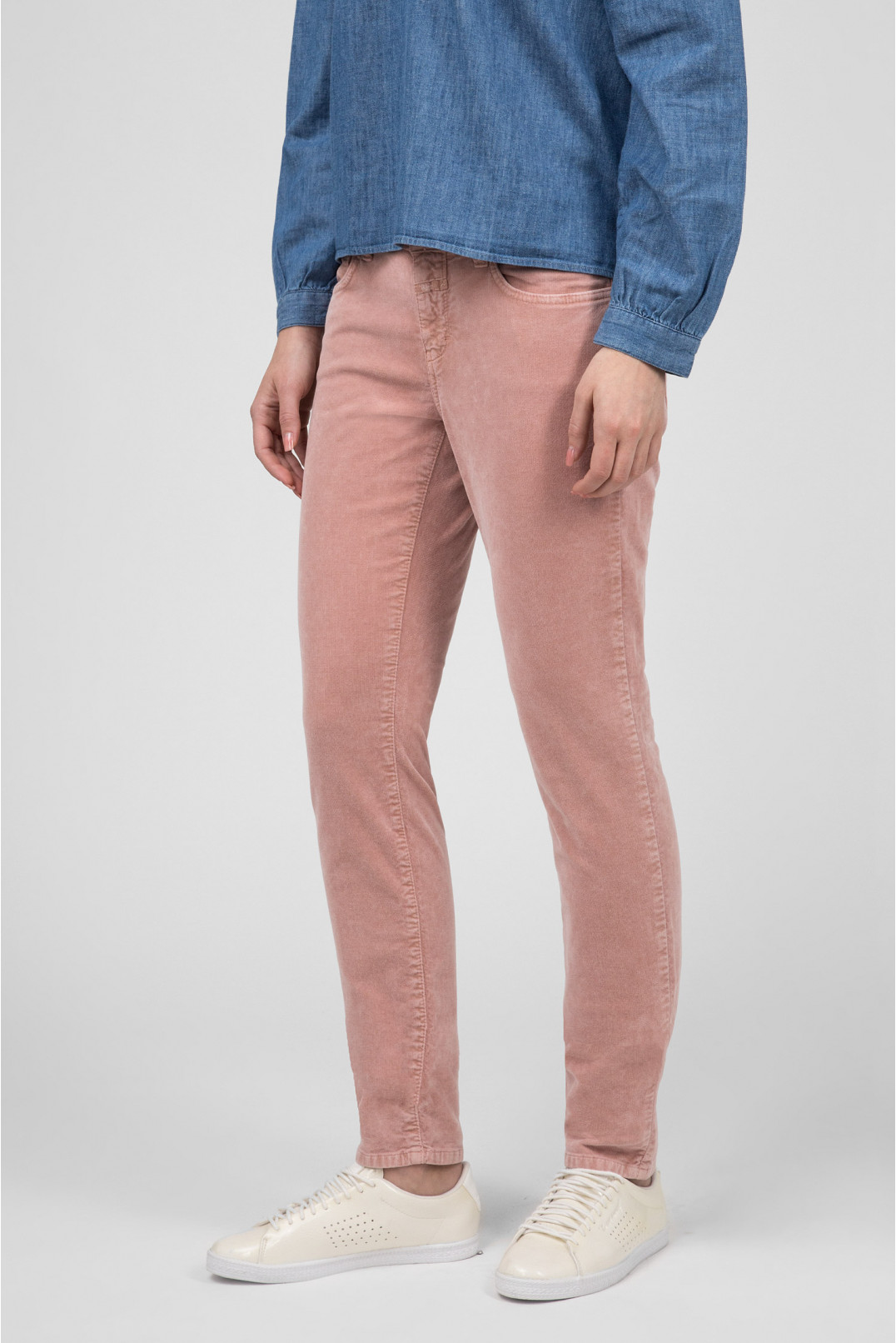 Жіночі рожеві вельветові брюки 1
