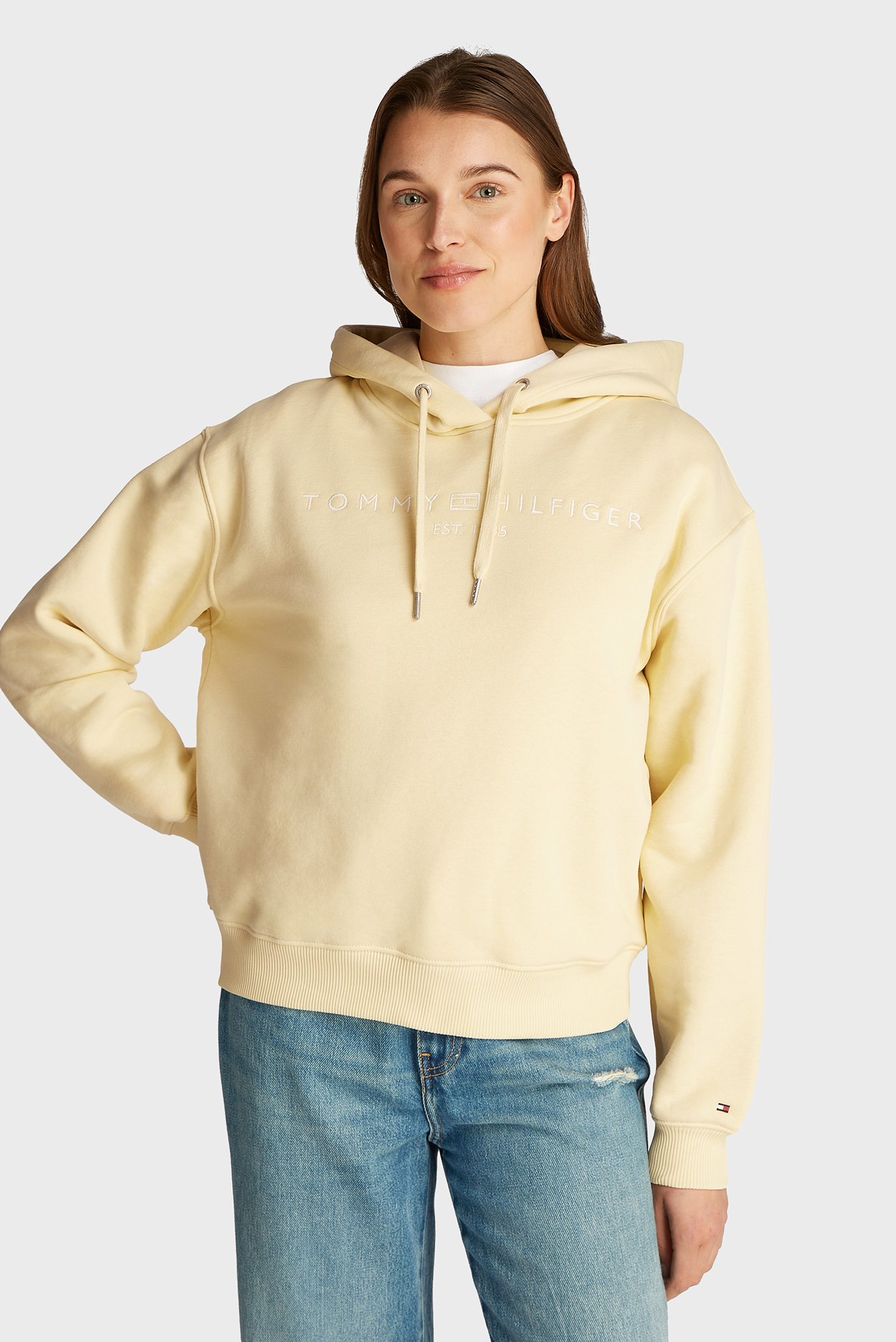 Женское желтое худи MDRN REG CORP LOGO Желтый L Tommy Hilfiger WW0WW43598 Женское желтое худи MDRN REG CORP LOGO Желтый L Tommy Hilfiger WW0WW43598