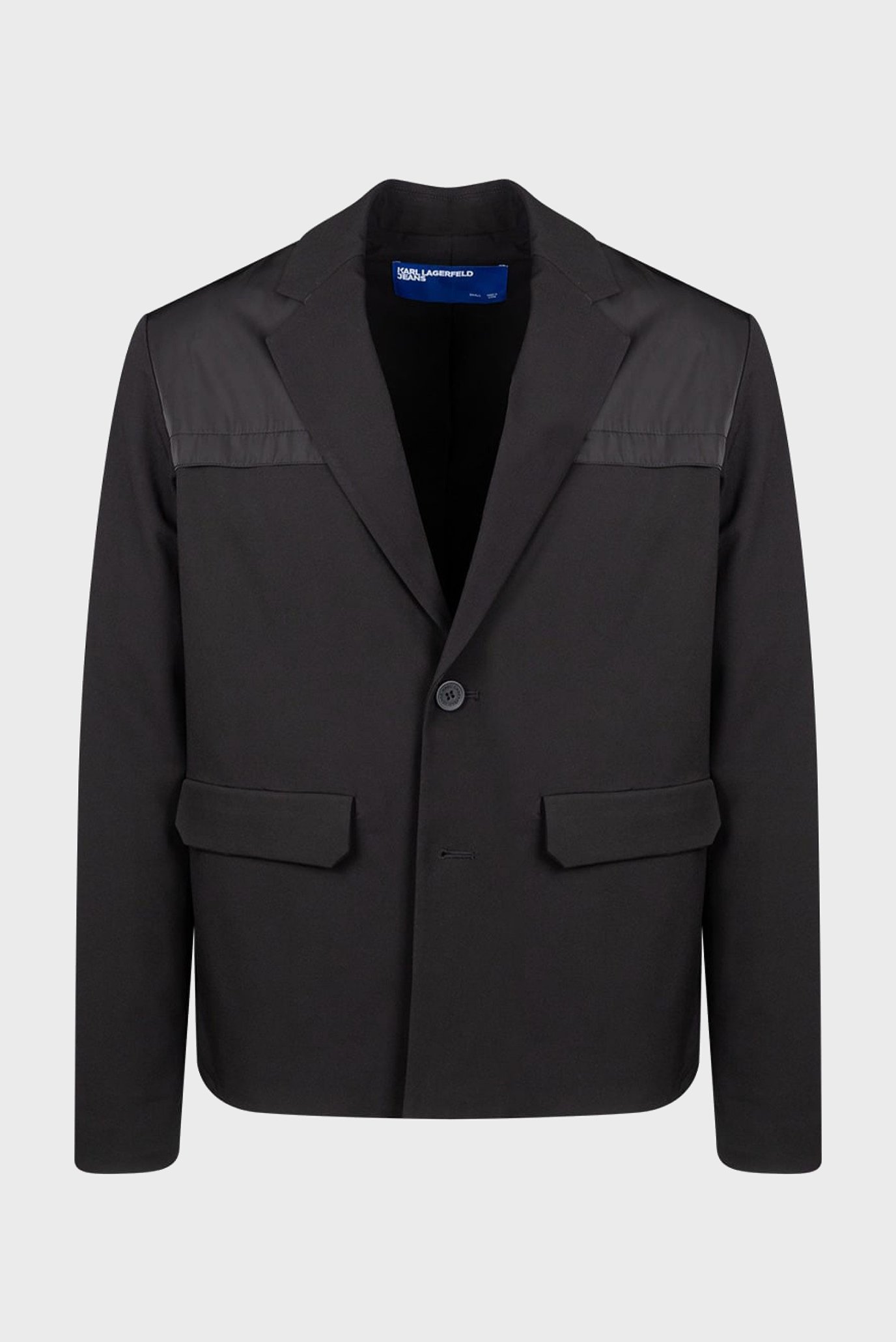 Мужской черный блейзер KLJ MIXED MATERIAL BLAZER 1