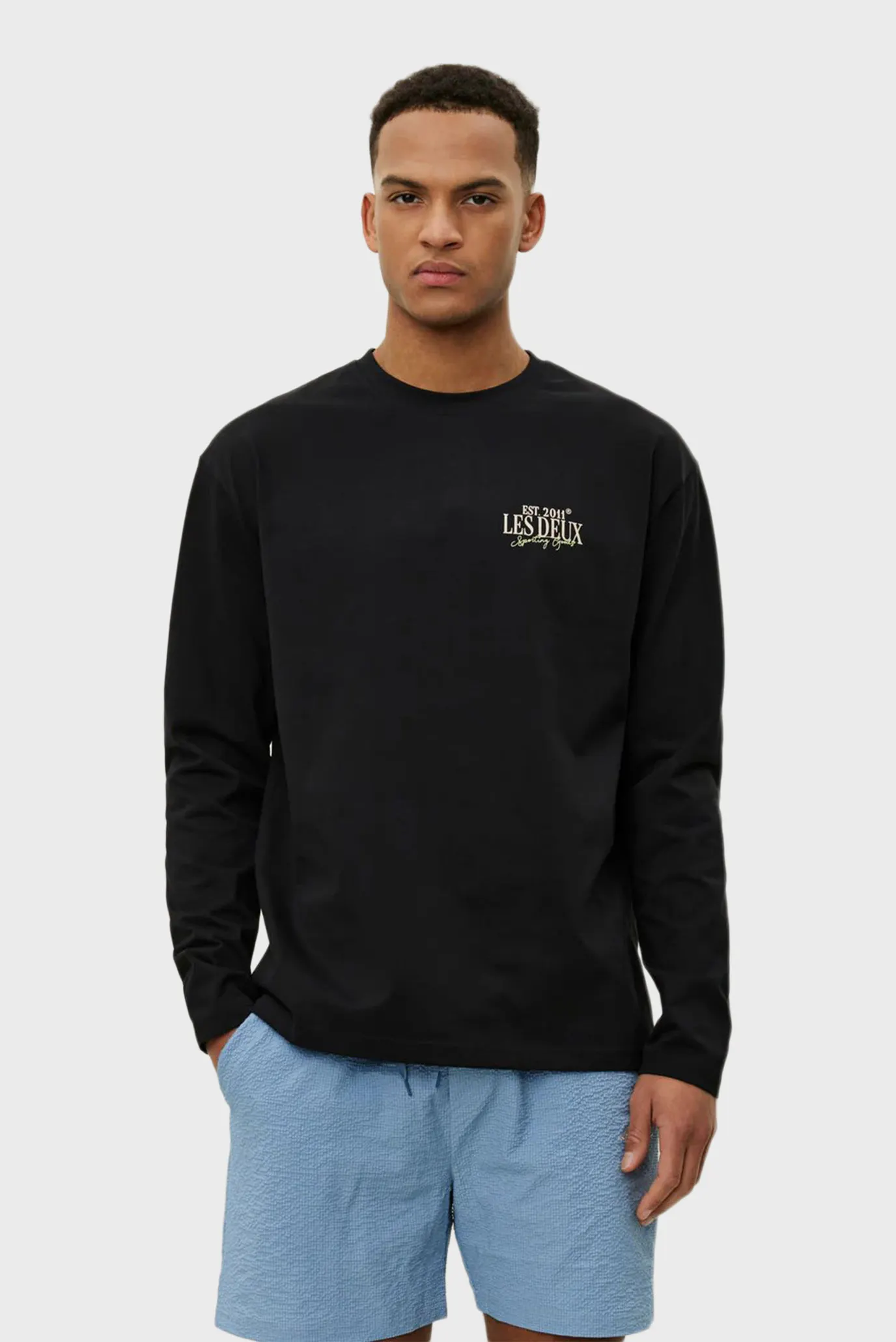 Мужской черный лонгслив Allen 2