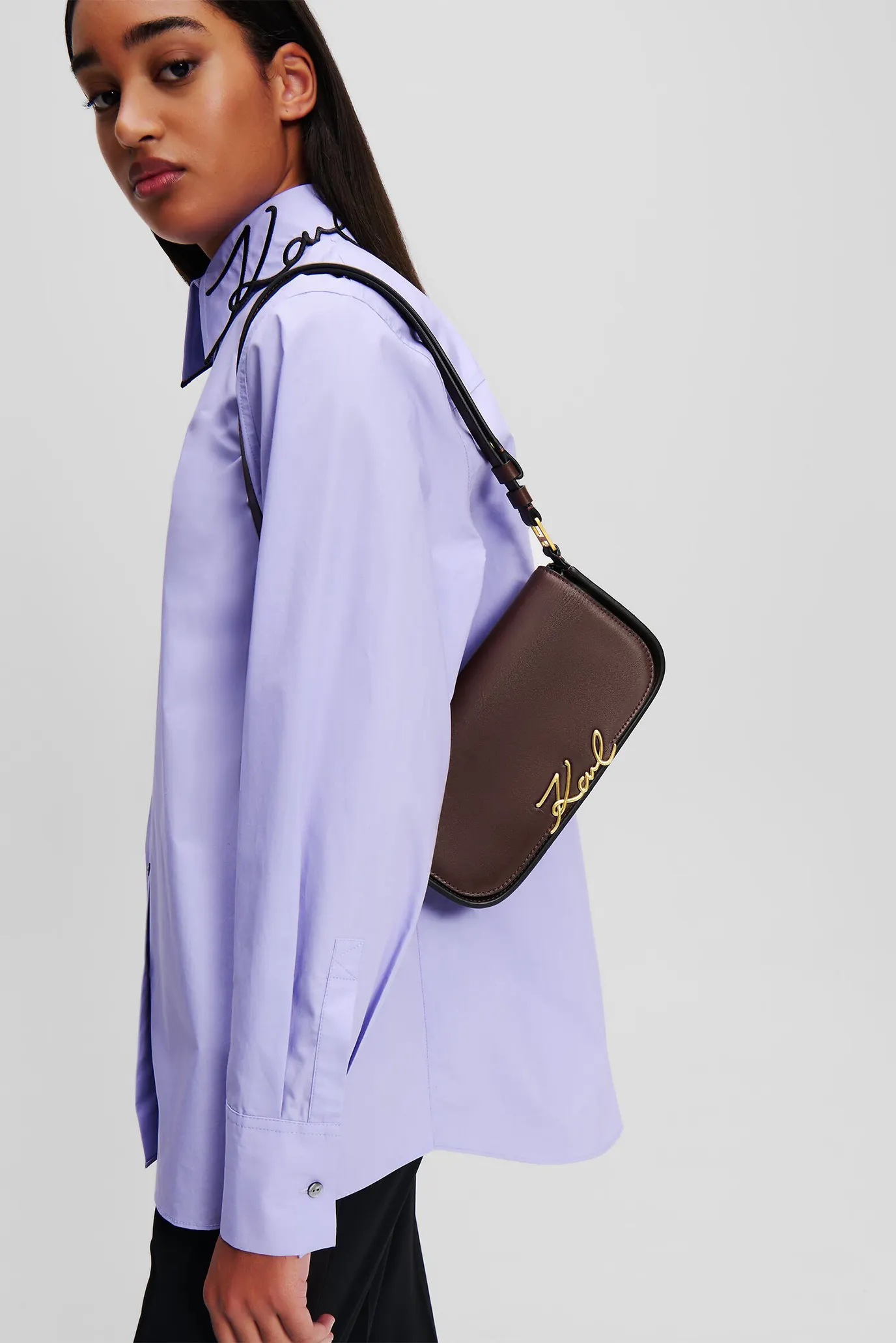 Женская коричневая кожаная сумка K SIGNATURE CB 2