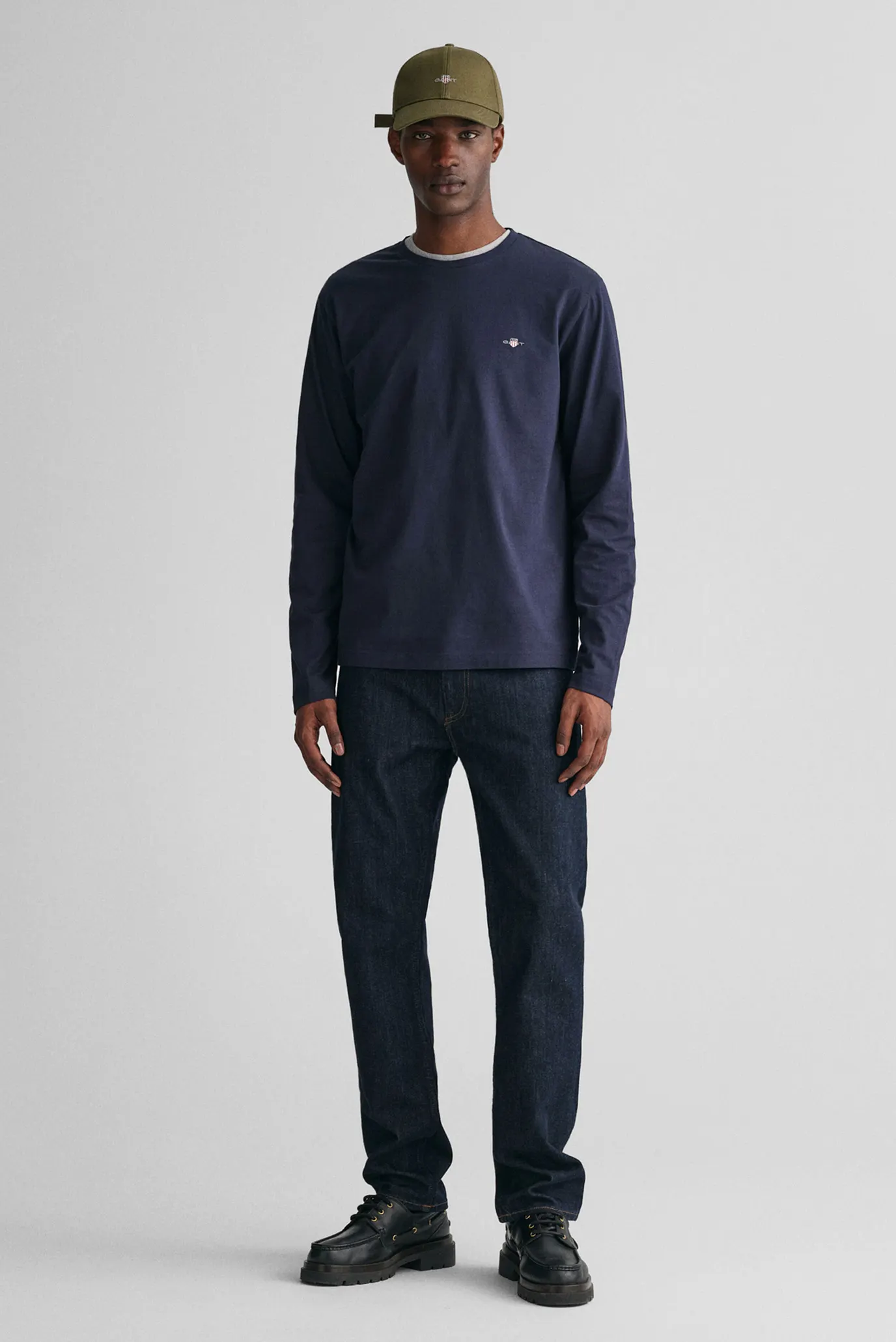 Мужской темно-синий лонгслив REG SHIELD LS T-SHIRT 2