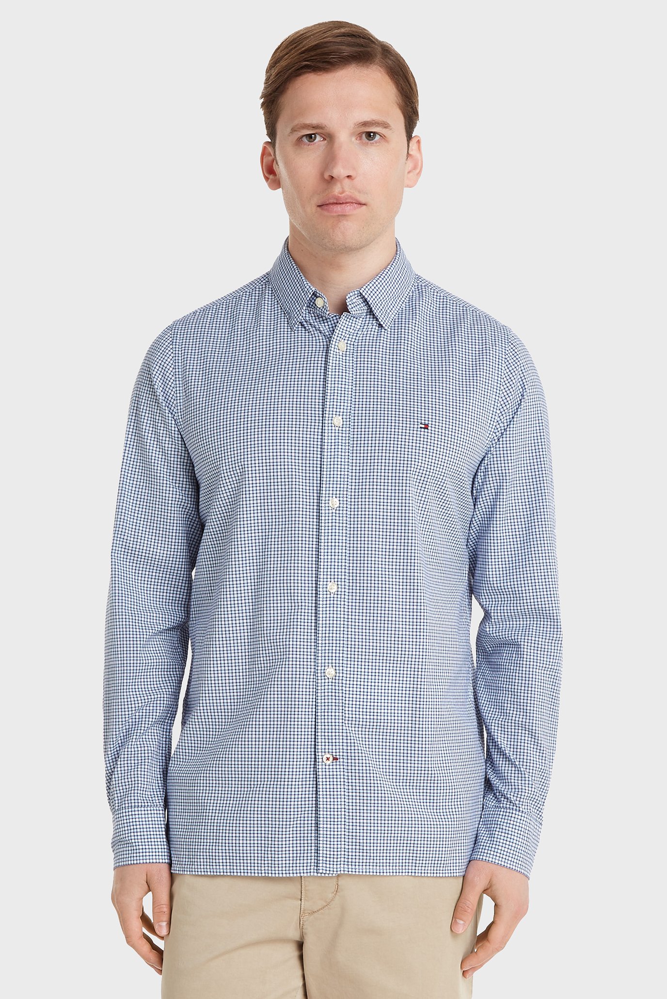 Мужская рубашка в клетку NATURAL SOFT MINI CHECK SF Голубой S Tommy Hilfiger MW0MW29155 Мужская рубашка в клетку NATURAL SOFT MINI CHECK SF Голубой S Tommy Hilfiger MW0MW29155