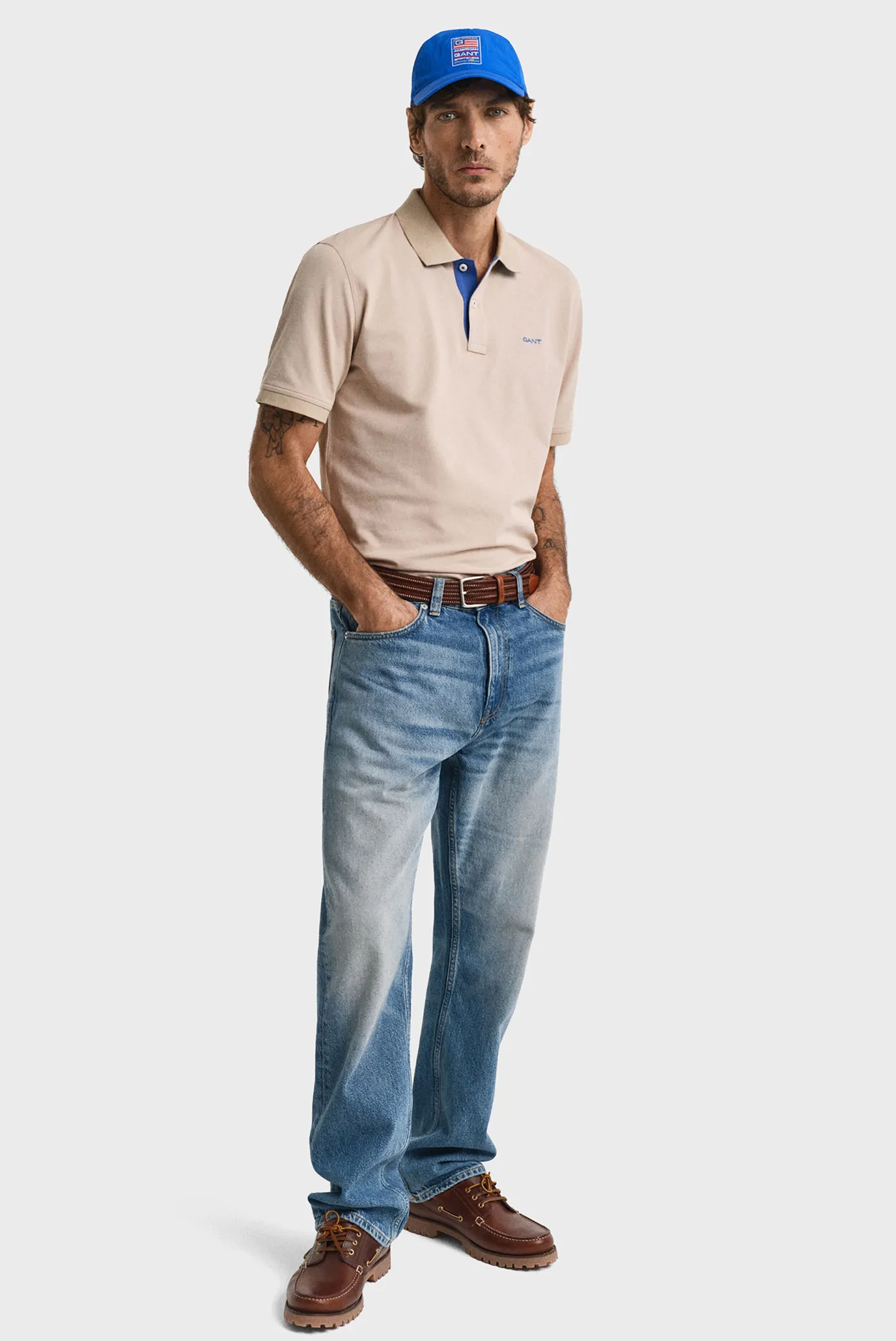 Чоловіче бежеве поло REG CONTRAST PIQUE 2